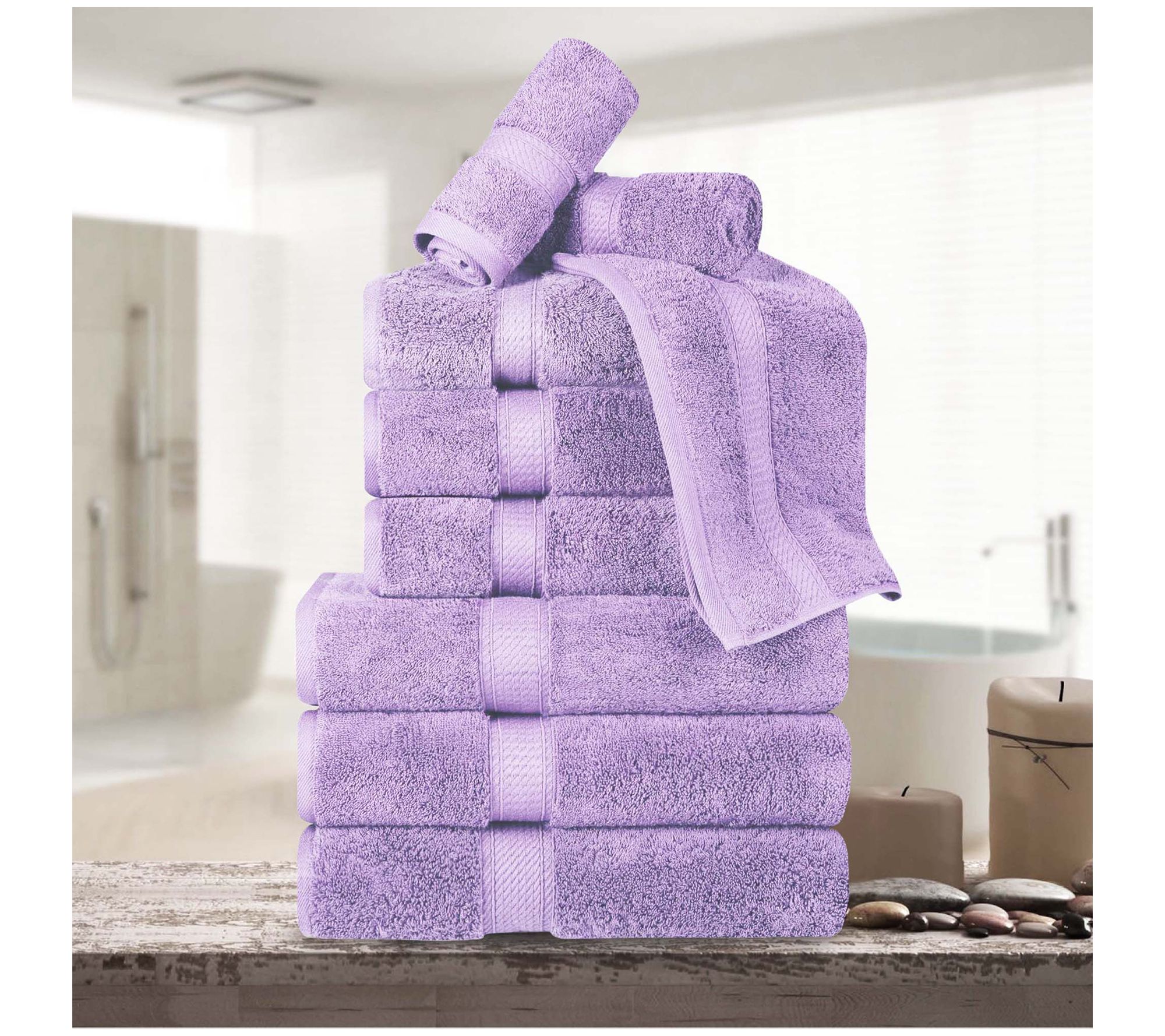 Superior Egyptian Cotton Plush Luxury Absorbent9-PC Towel Se
