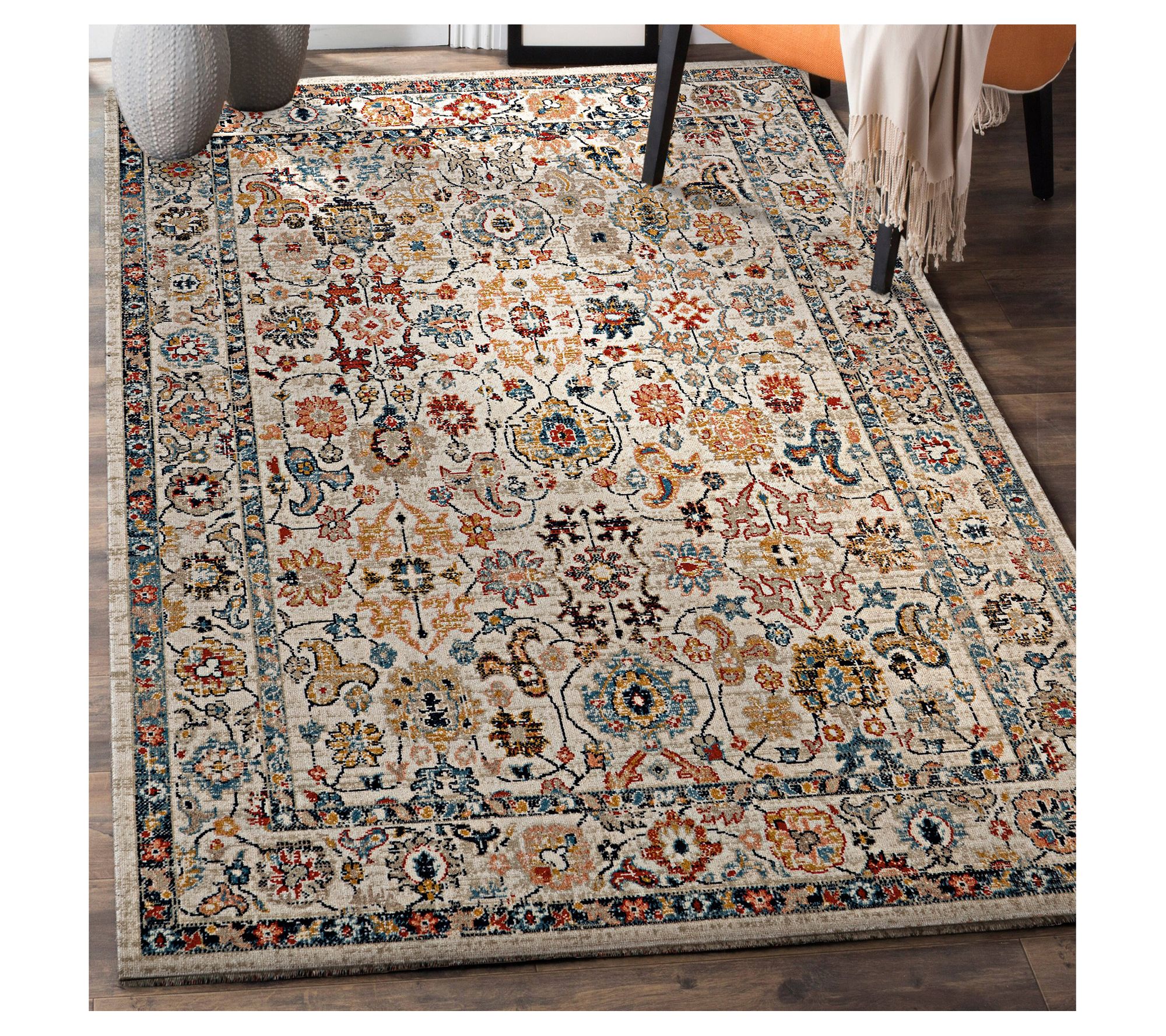 Linon Home Decor Pinnacle Laramie Ivory & Blue5'x7' Rug
