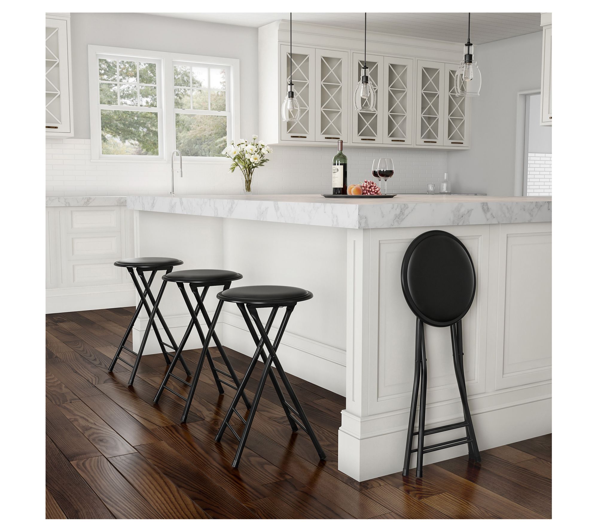 Trademark Home Set of 4 Counter Height 24" Backless Stools