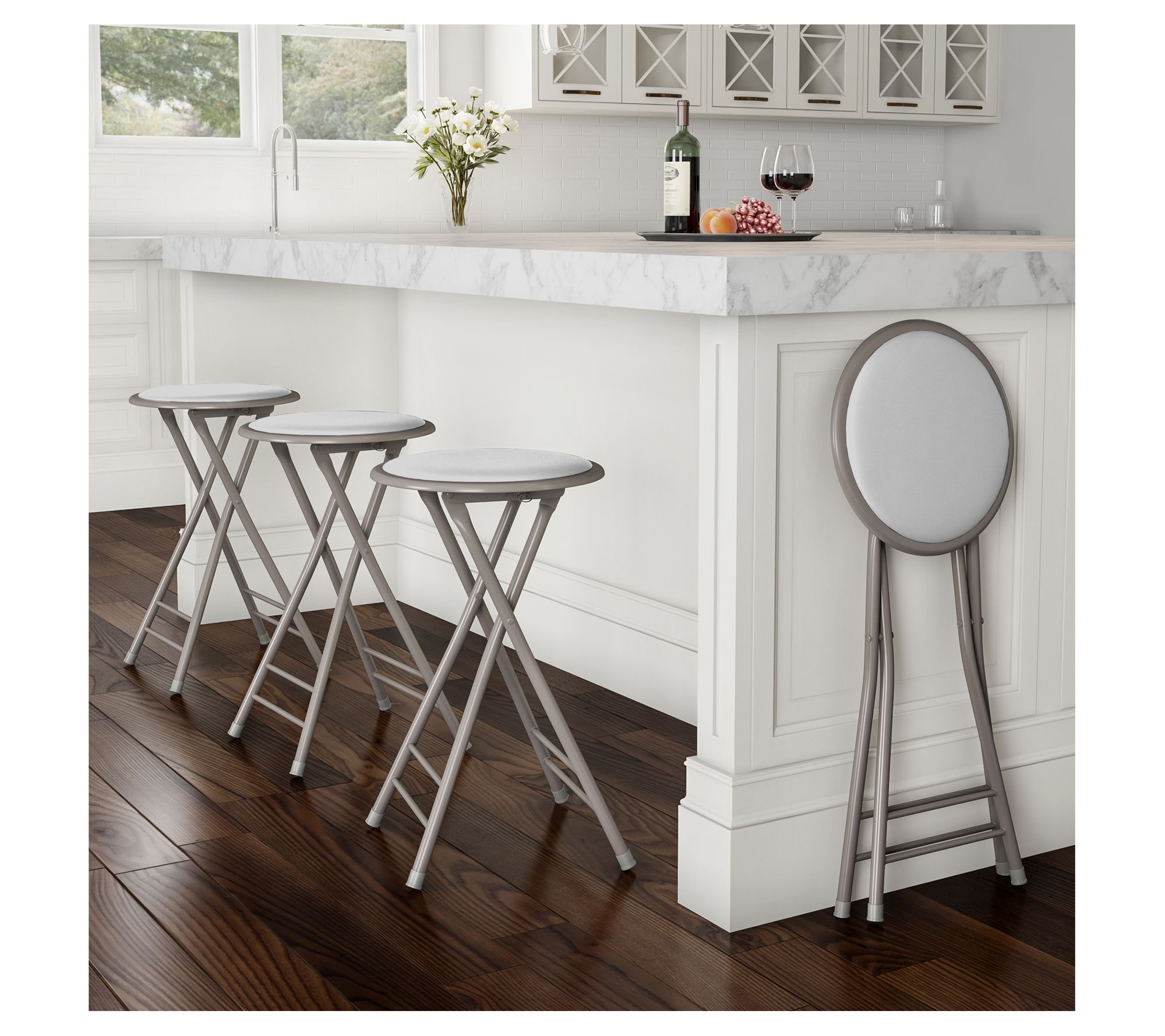 Trademark Home Set of 4 Counter Height 24" Backless Stools