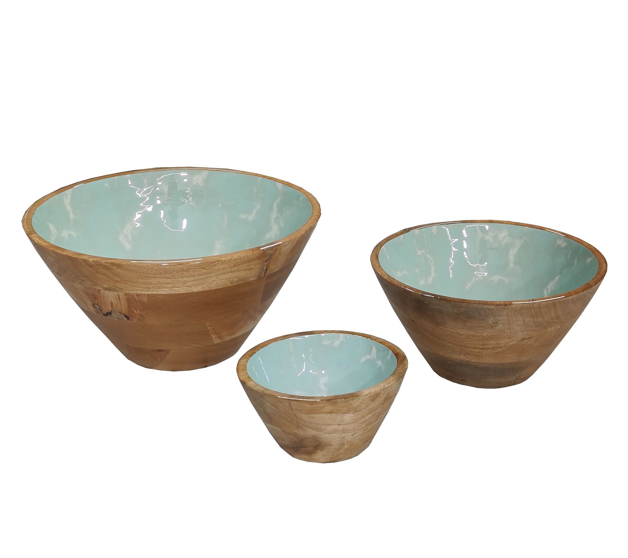 "As Is" Temp-tations x Alberti Set of (3) Mango Wood Bowls