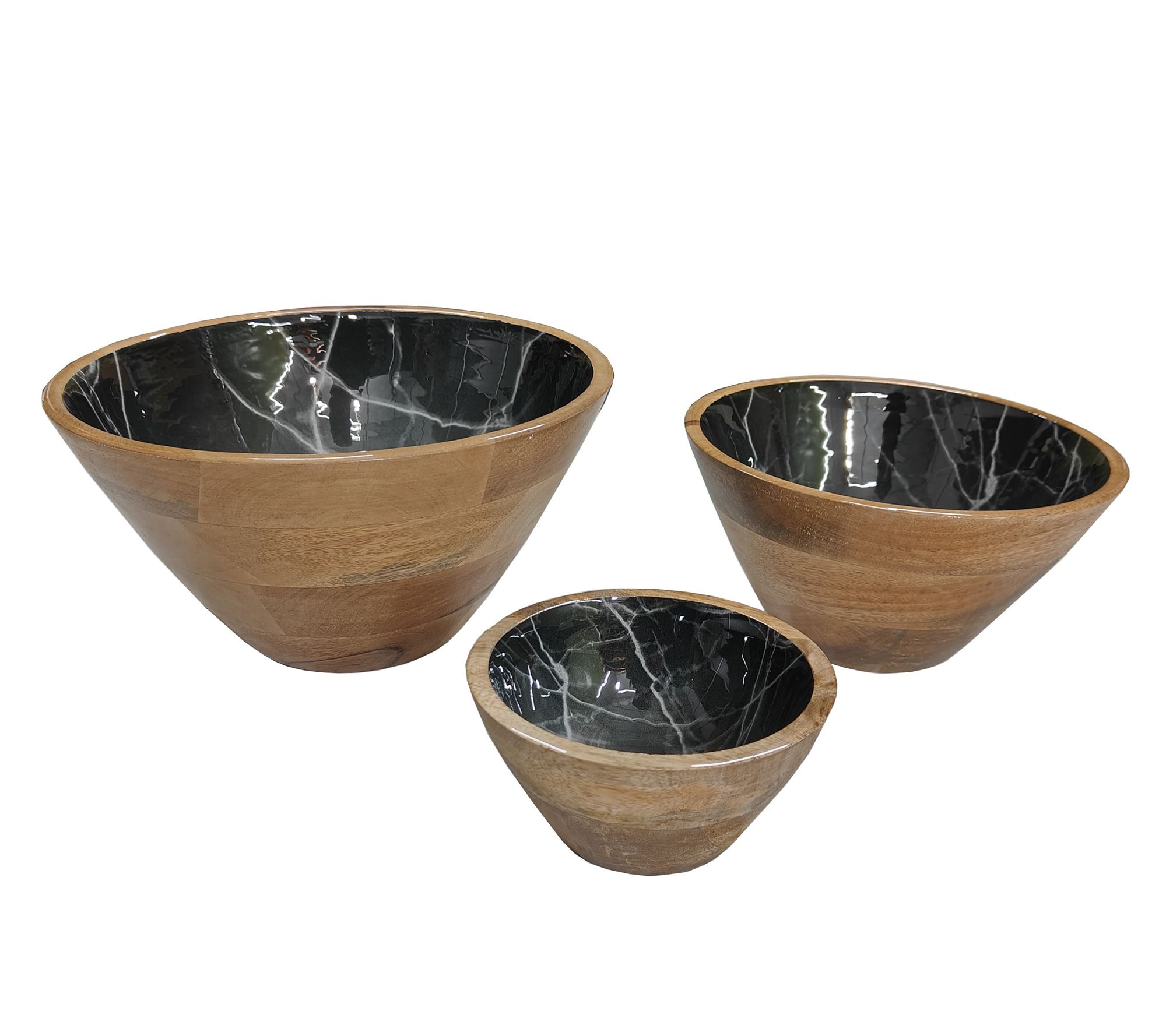 "As Is" Temp-tations x Alberti Set of (3) Mango Wood Bowls