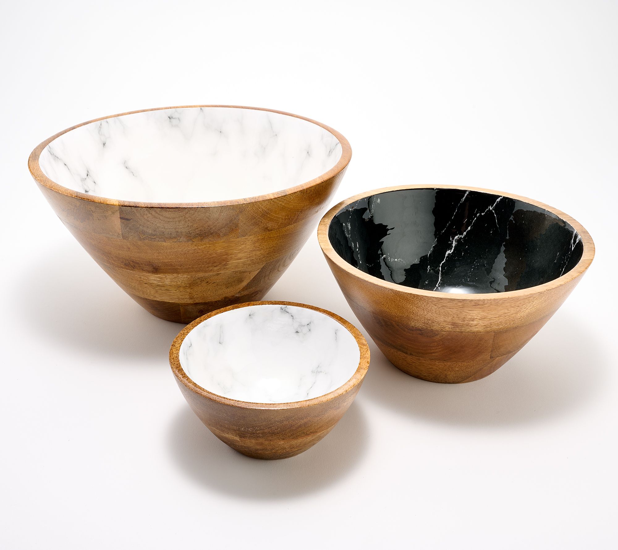 "As Is" Temp-tations x Alberti Set of (3) Mango Wood Bowls