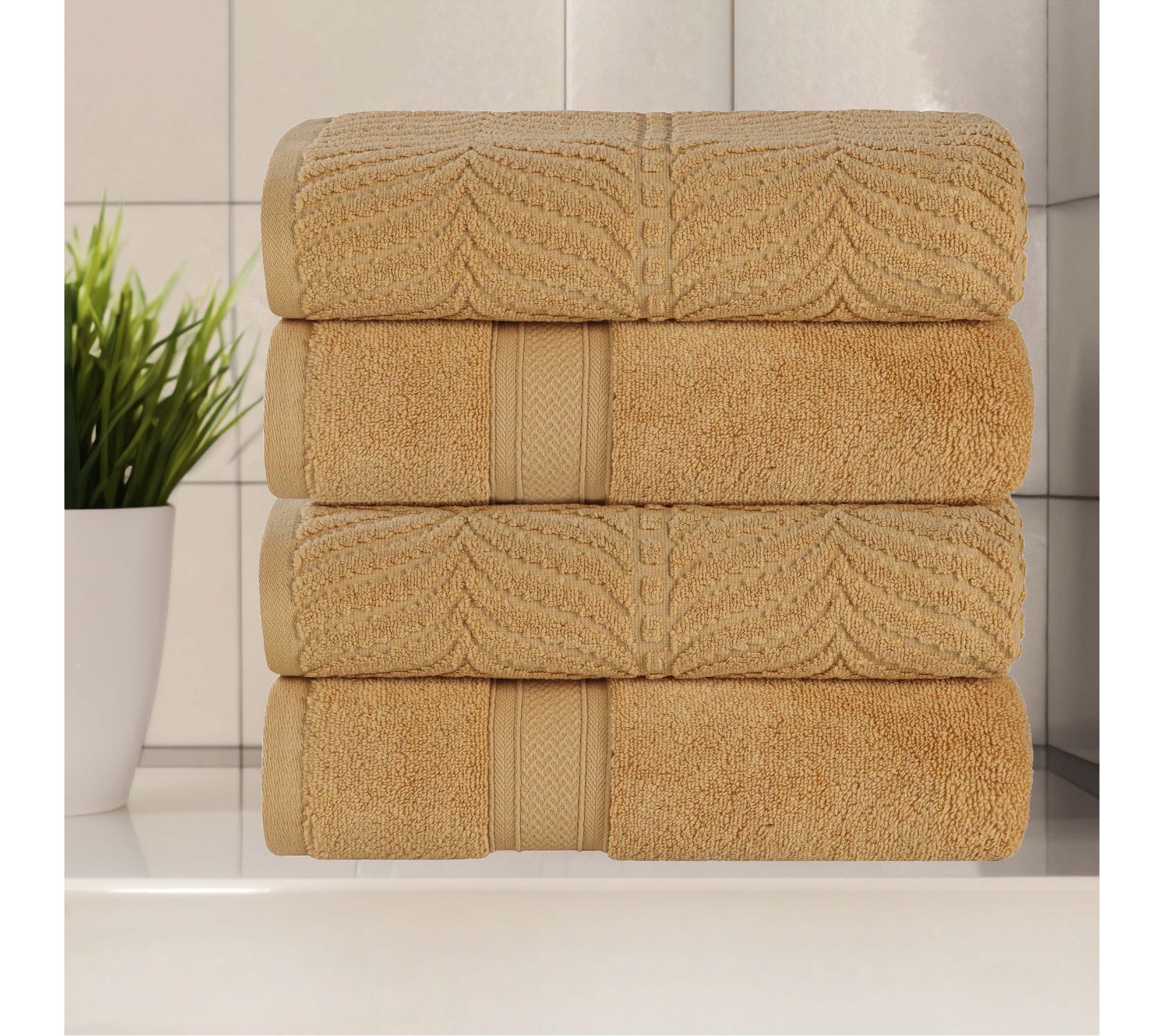 Superior Zero T wist Cotton Sof t Absorbent Bat h Towel Set of