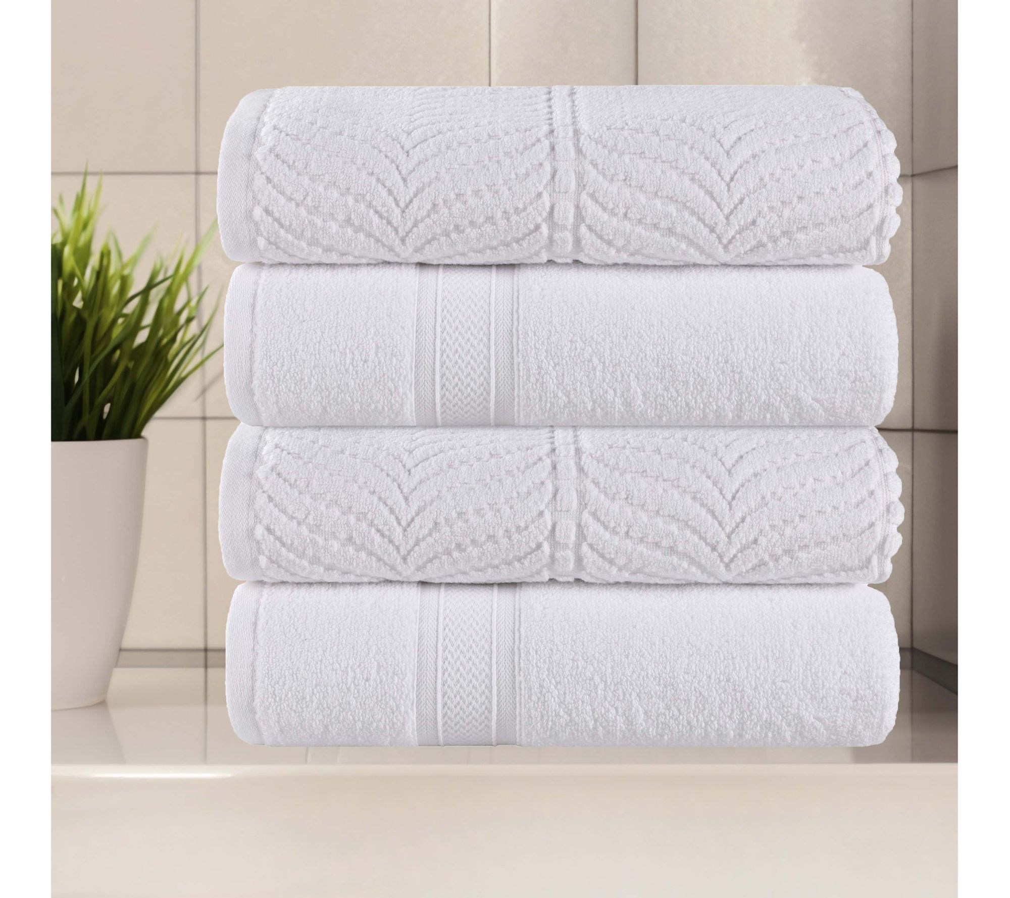 Superior Zero T wist Cotton Sof t Absorbent Bat h Towel Set of