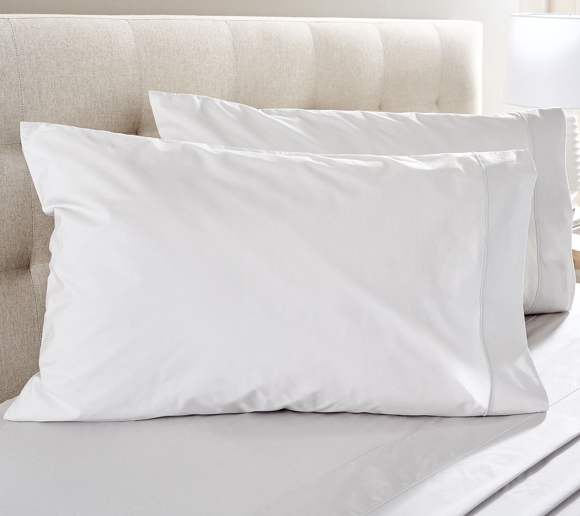 "As Is" Northern Nights Cotton Percale Set of 2 Pillowcases