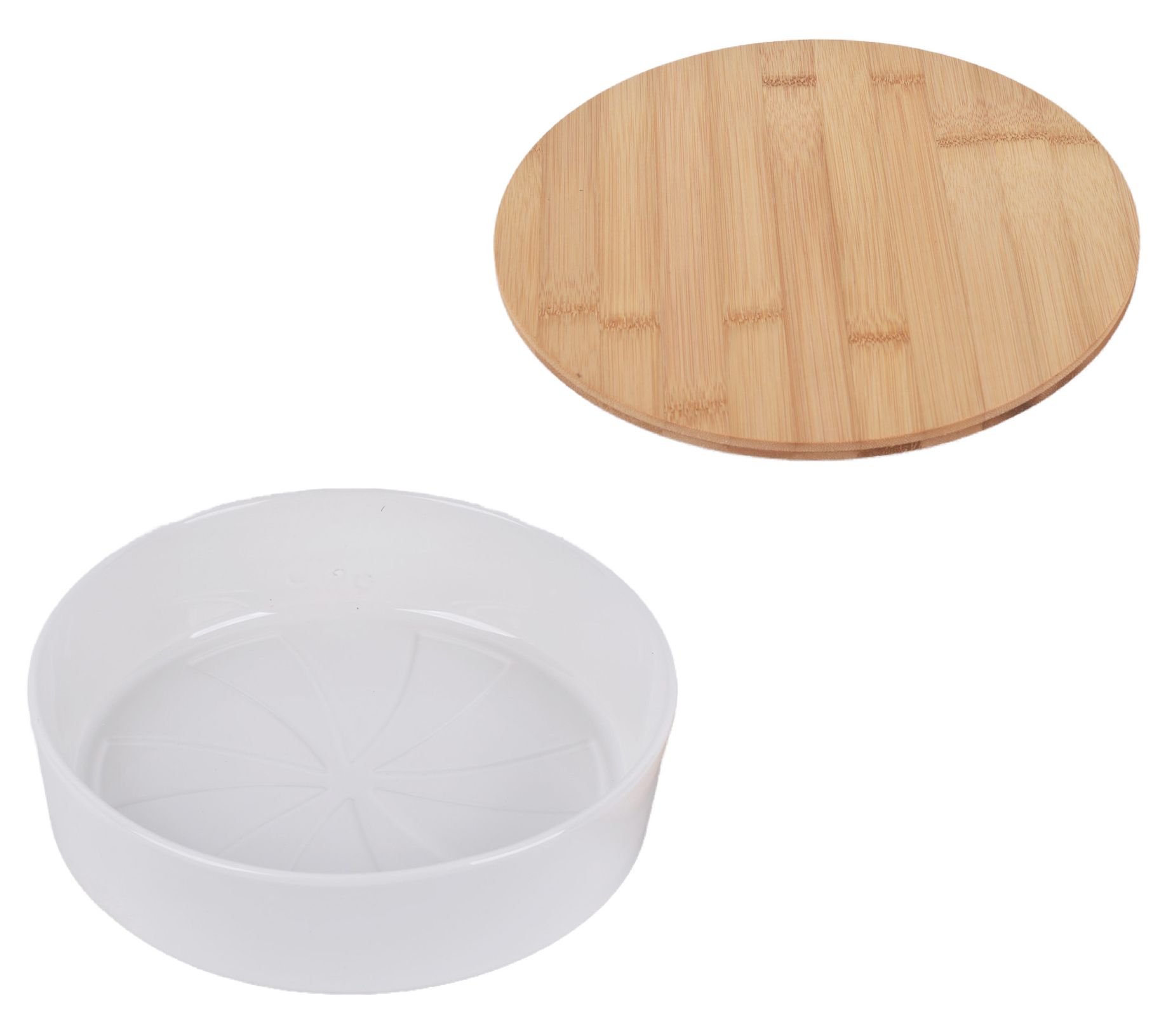 "As Is" Temp- tations Special Ed. Seasonal Figural Dish w/ Wooden Trivet