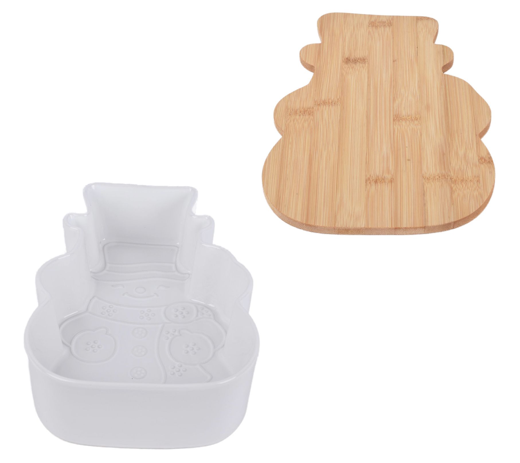 "As Is" Temp- tations Special Ed. Seasonal Figural Dish w/ Wooden Trivet