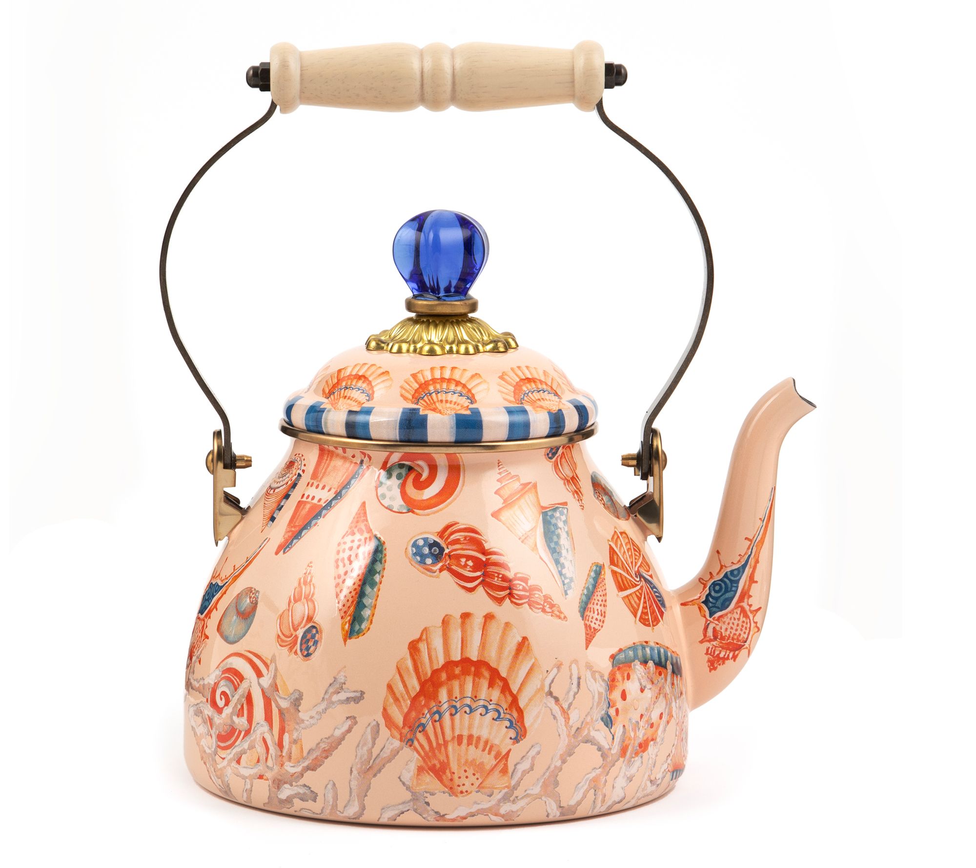 MacKenzie-Childs Tea Kettle Collective CoastalShell 2Qt Kettl