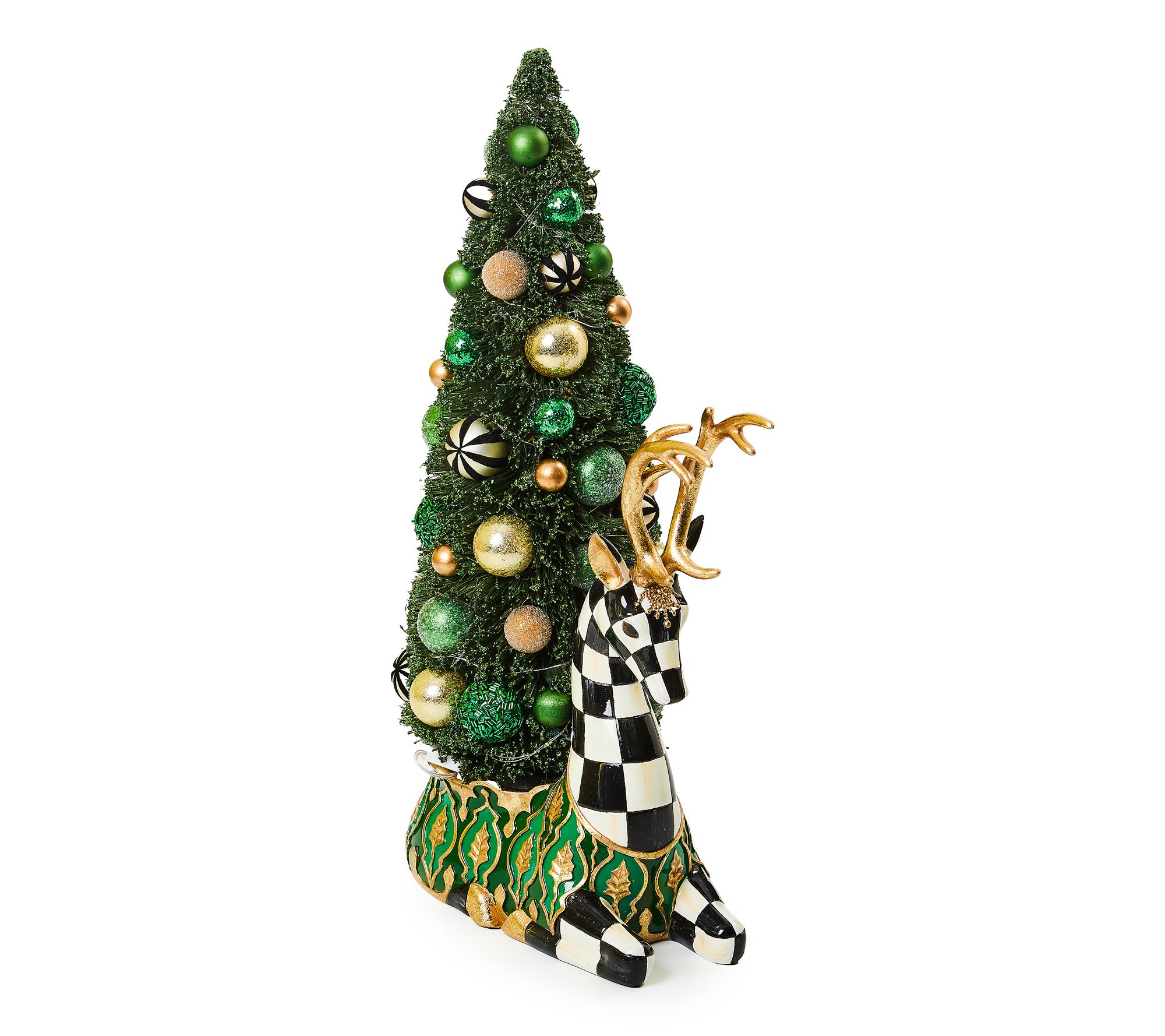 MacKenzie-Childs Emerald Luxe Illuminated DeerBottle Brush