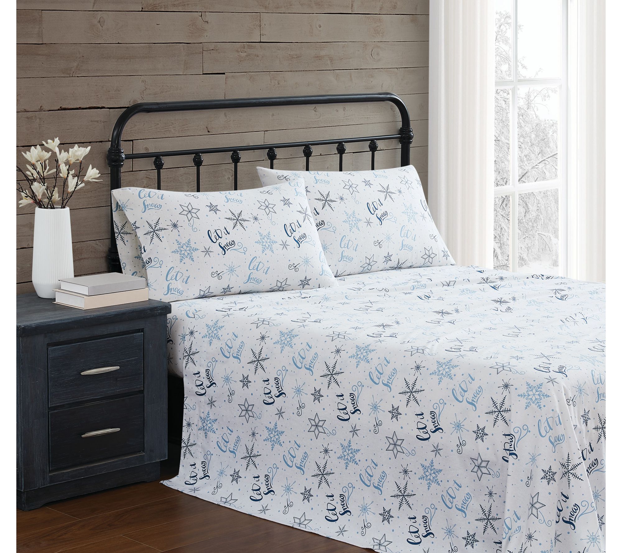 Truly Soft Let It Snow Full Flannel Sheet Set