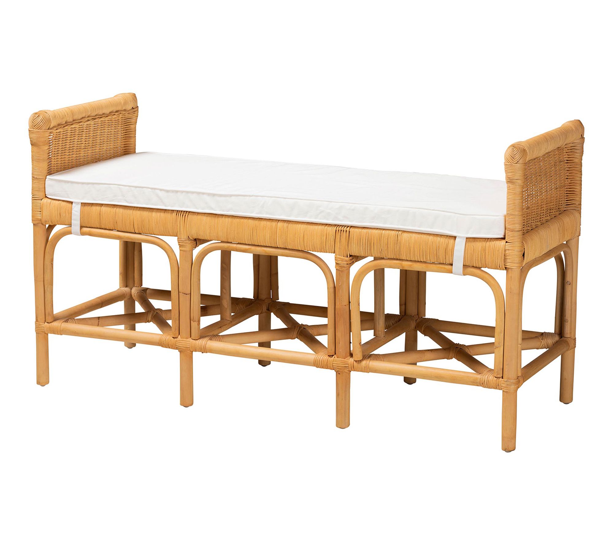 bali & pari Nairi Natural Brown Rattan Bench