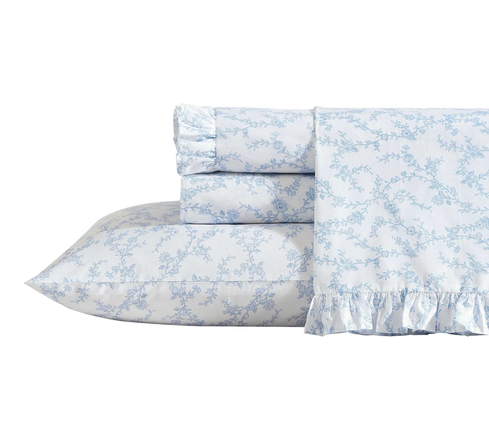 Laura Ashley Victoria Ruffled Hem King Pillowcase Set
