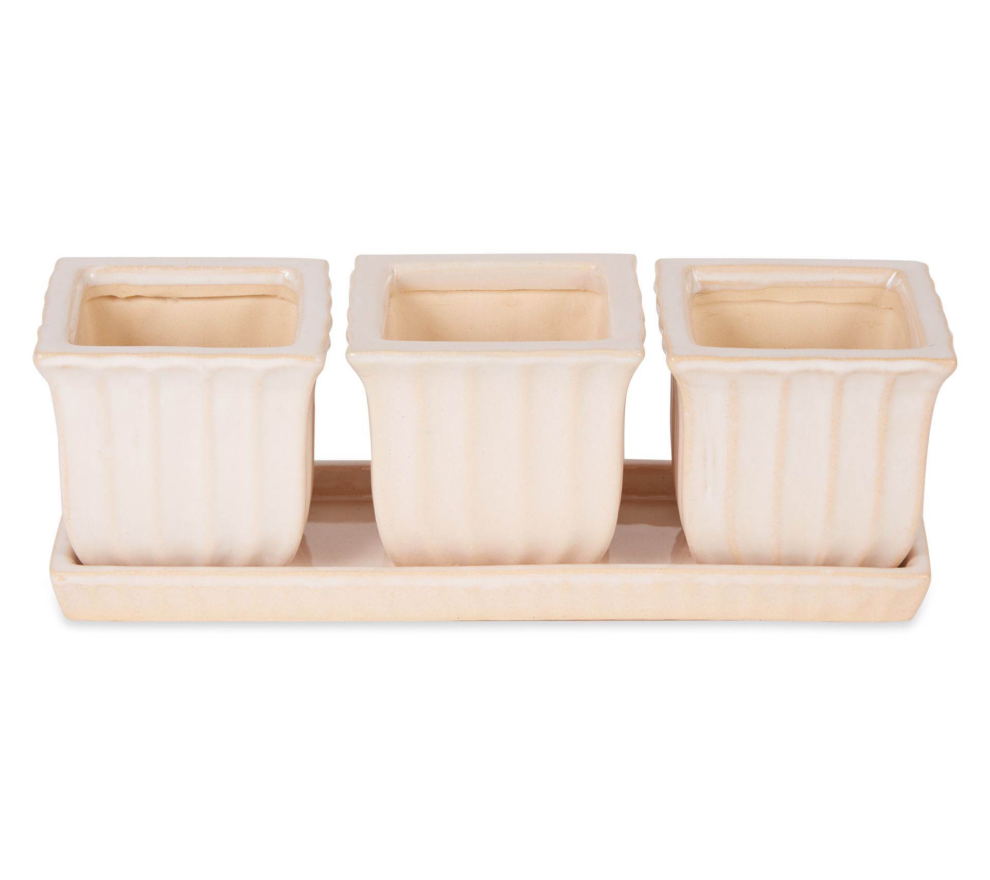 Zingz & Thingz Set of 3 Small Ceramic Herb Planters