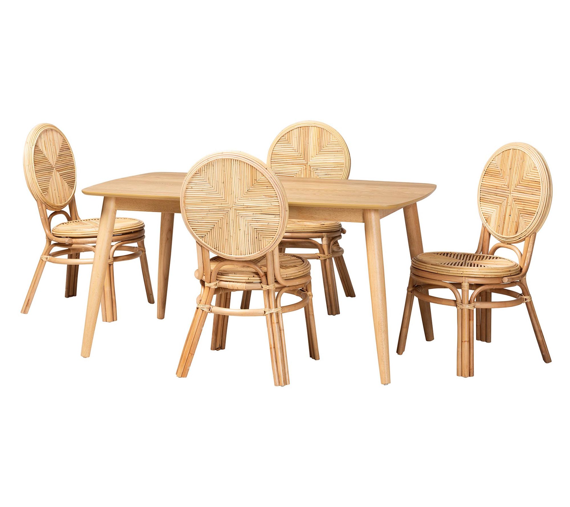 bali & pari Carita Natural Brown Rattan 5-Piece Dining Set