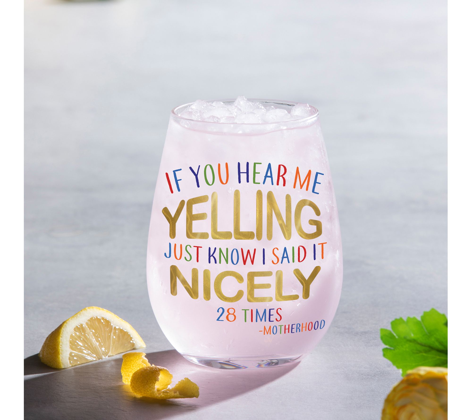 Evergreen If You Hear Me Yelling Stemless WineGlass & Box - QVC.com
