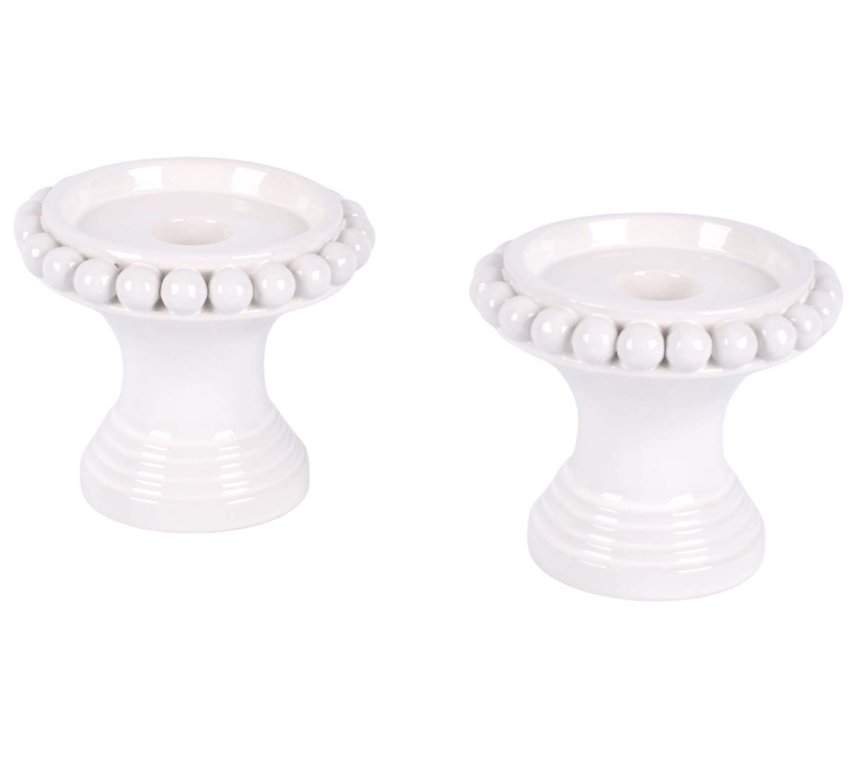 "As Is" Temp-tations Set of (2) Stoneware Candle Holders