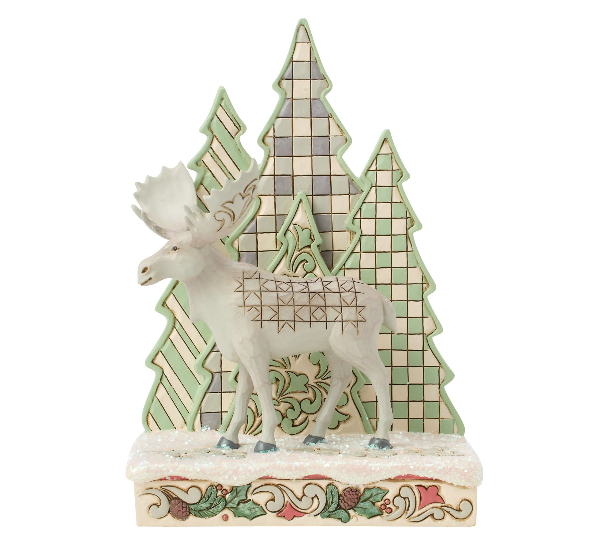 Jim Shore Heartwood Creek Woodland Moose with Layered Tree Fig