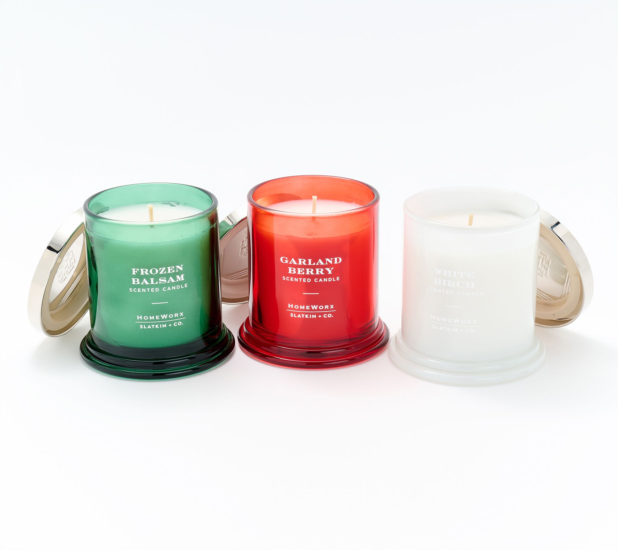 As Is HomeWorx by Slatkin + Co. Set of 3 8oz Holiday Candles