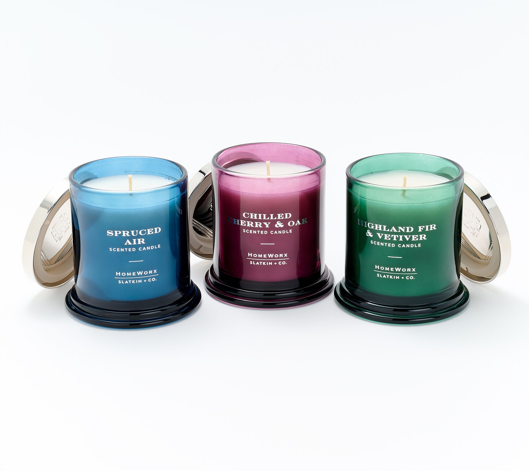 "As Is" HomeWorx by Slatkin + Co. Set of 3 8oz Holiday Candles
