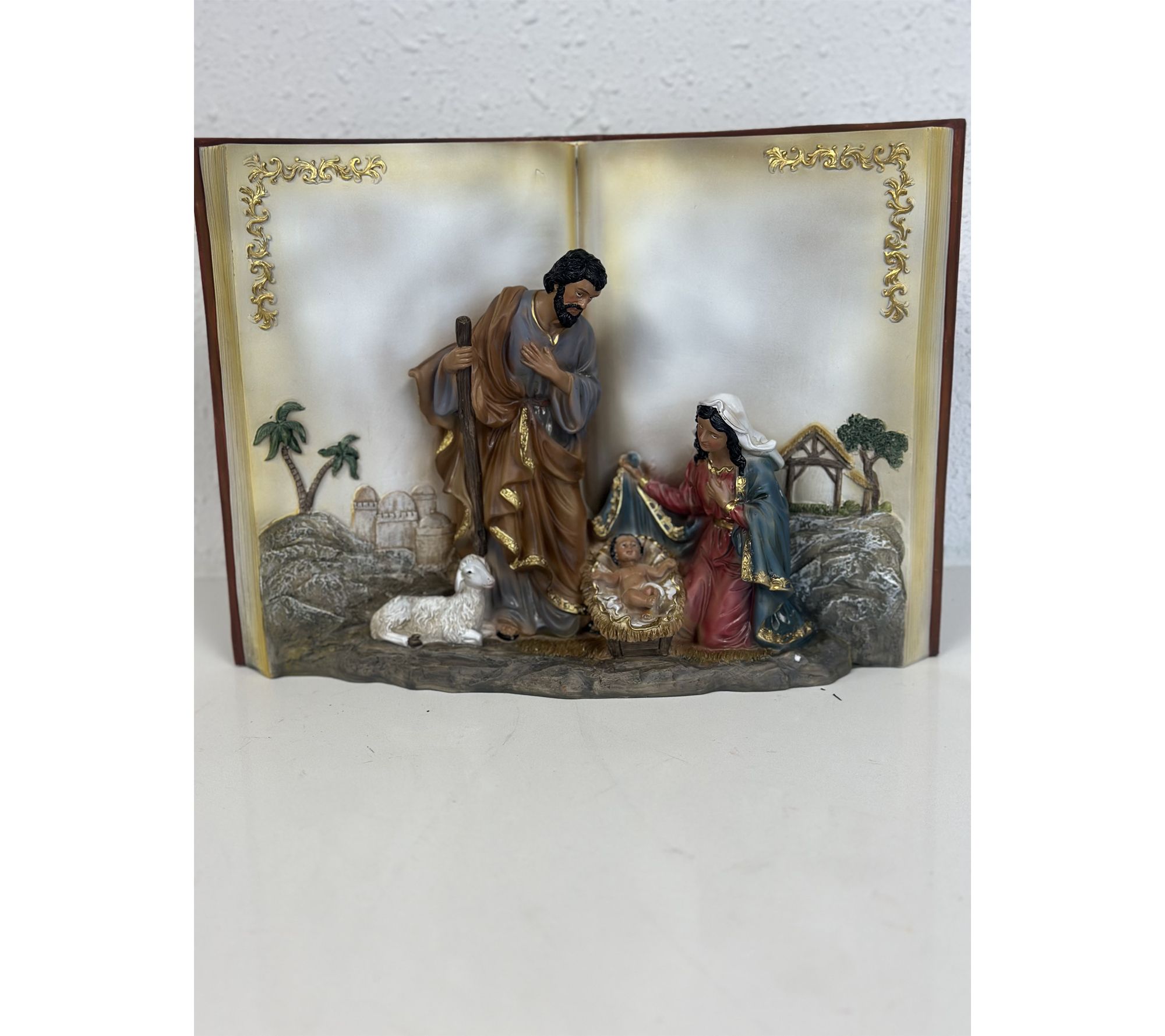 RC Home Decor Holy Family Nativity Scene in Open Book