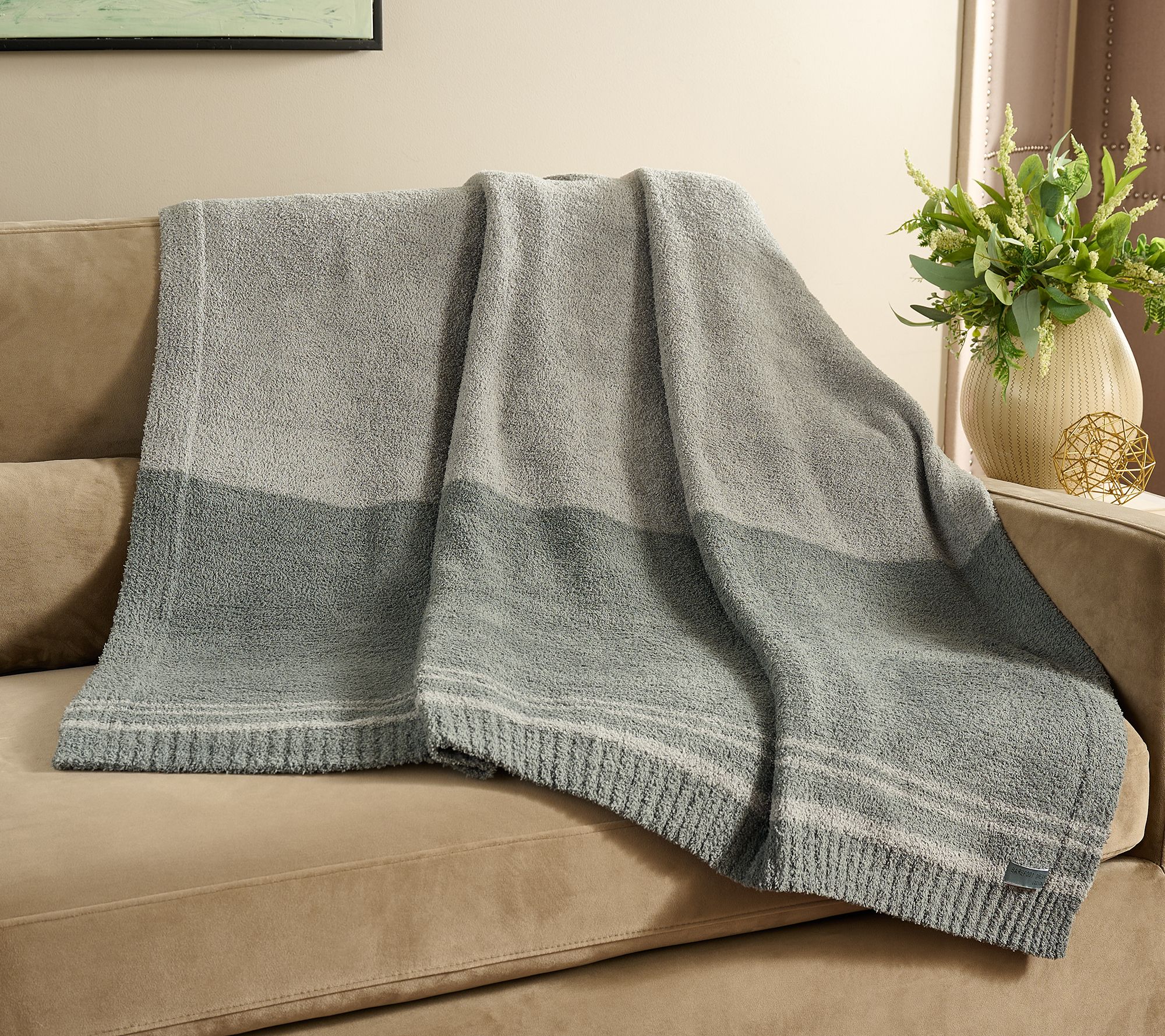 "As Is" Barefoot Dreams CozyChic 45x60 Tri-Color Blanket