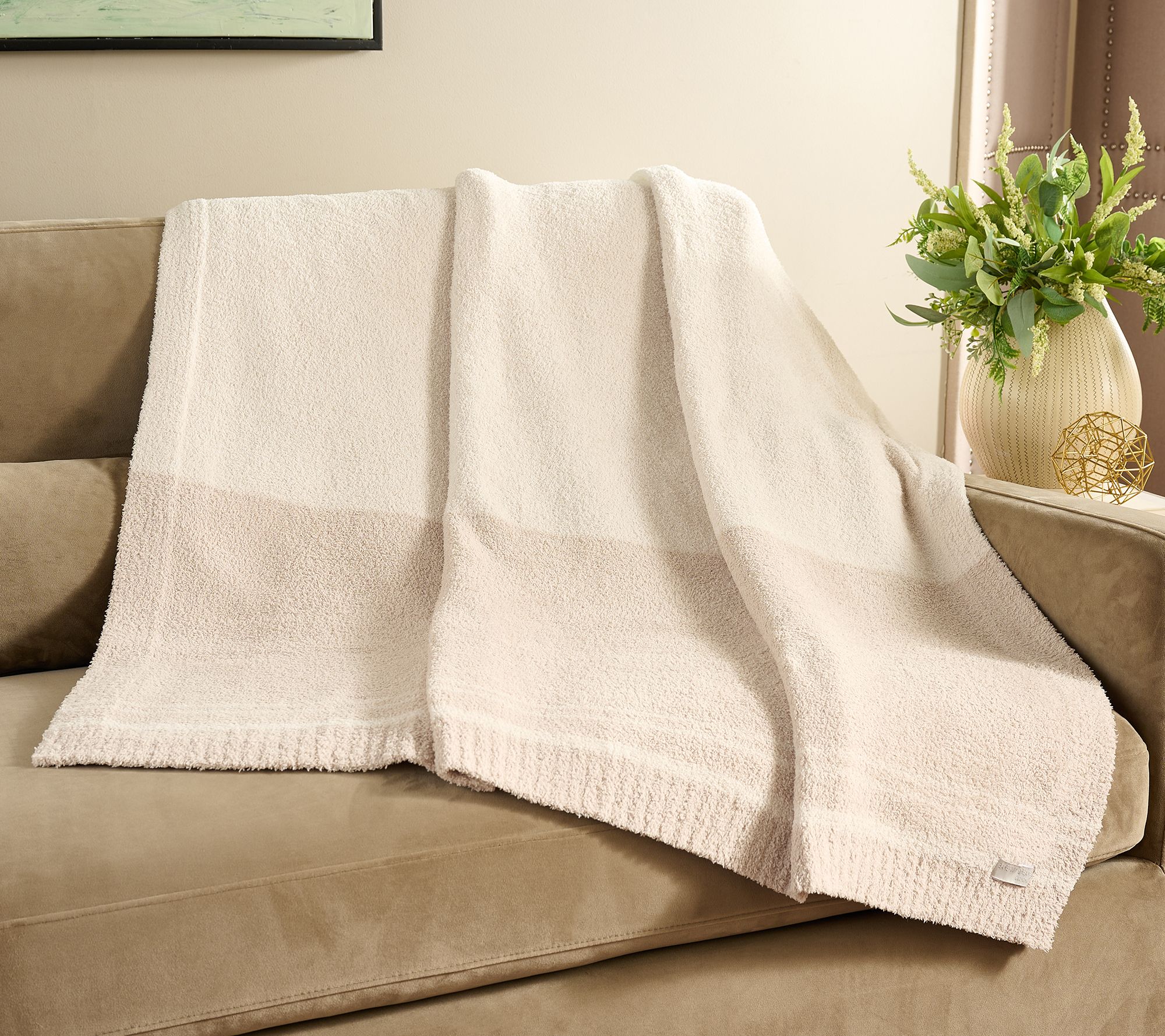 "As Is" Barefoot Dreams CozyChic 45x60 Tri-Color Blanket