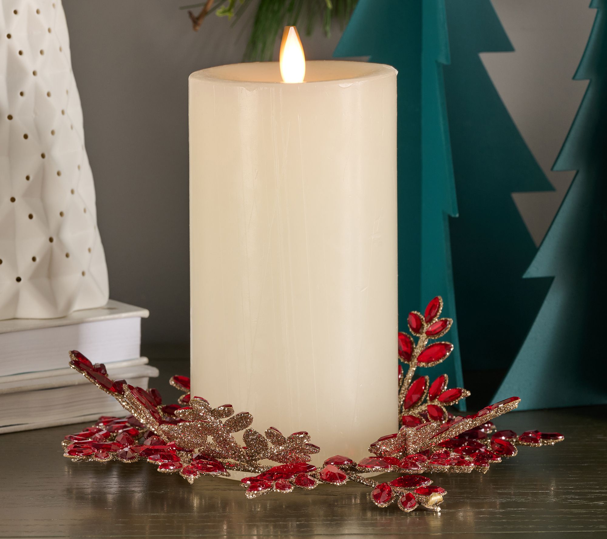Faceted Gem Wreath Candle Ring by Valerie
