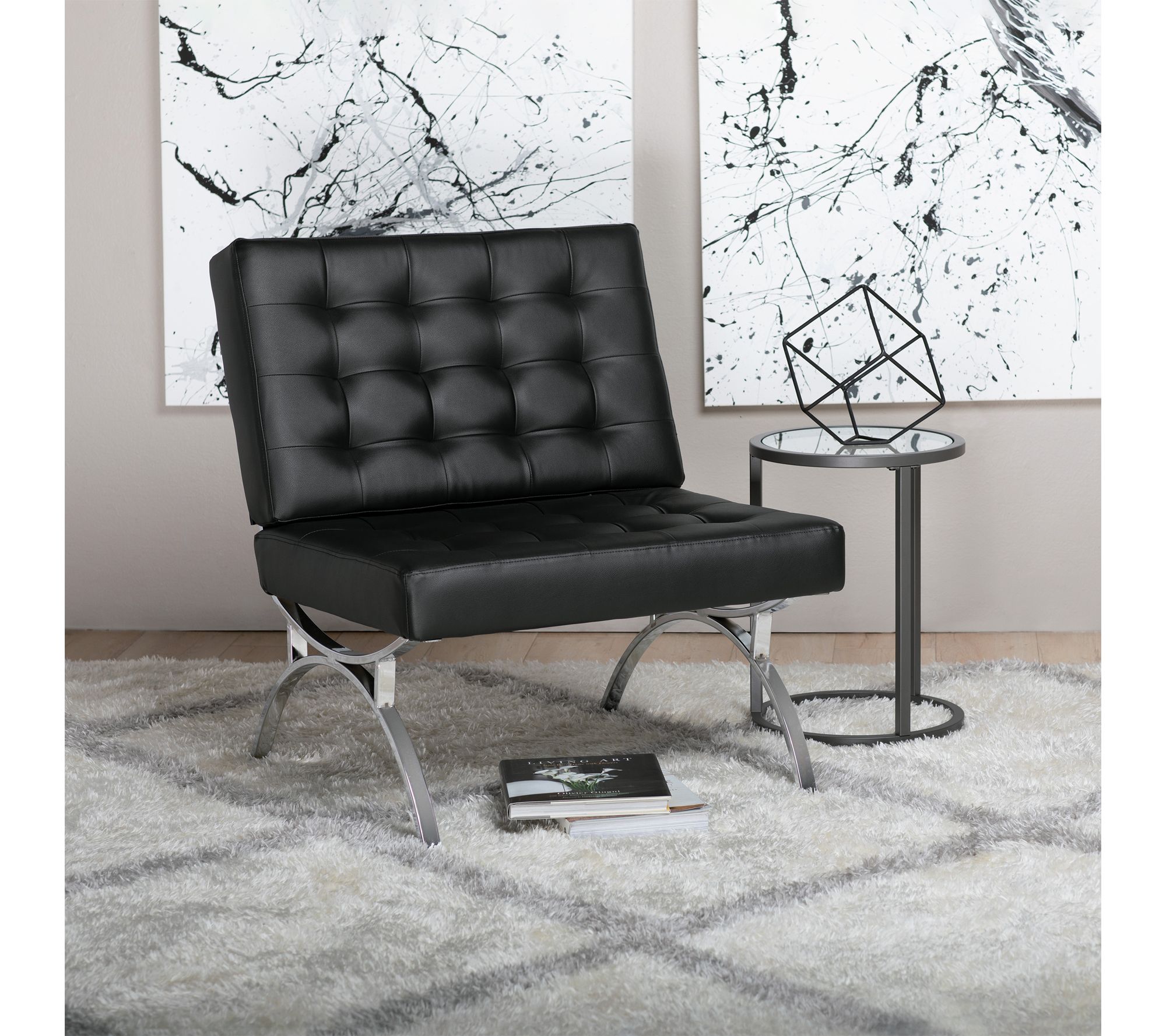 Studio Designs Home Newel Modern Accent Chair Blended Leather