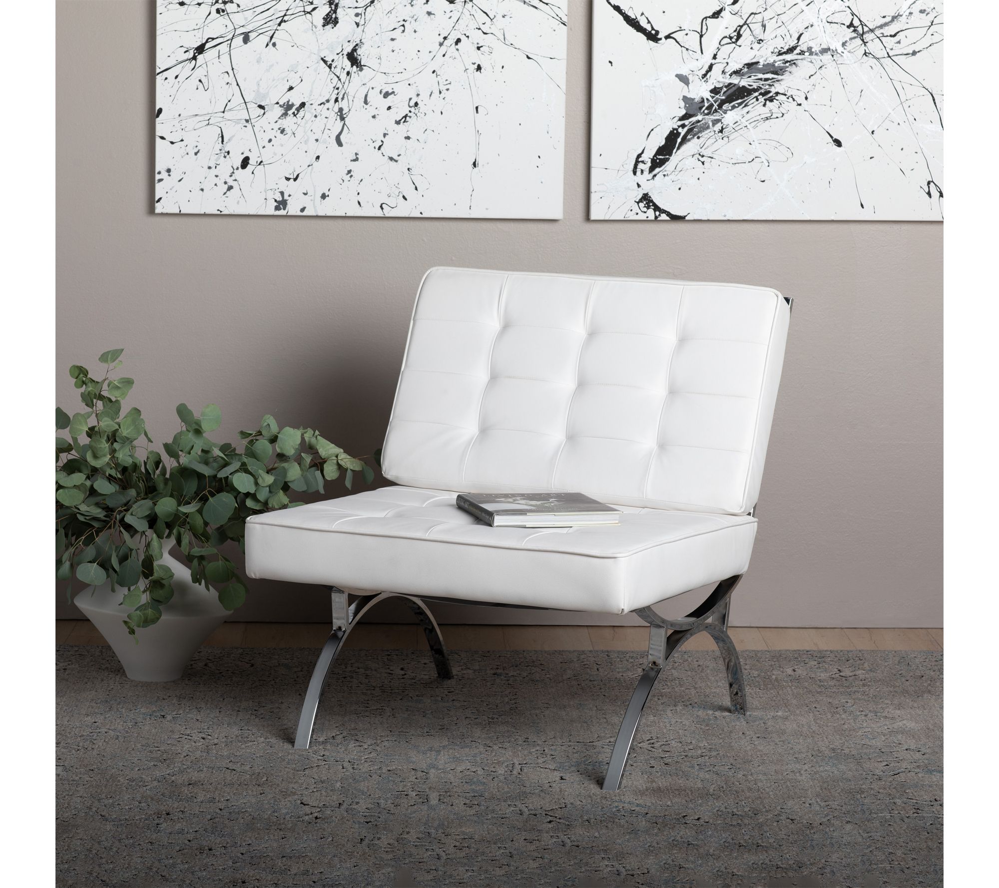 Studio Designs Home Newel Modern Accent Chair Blended Leather