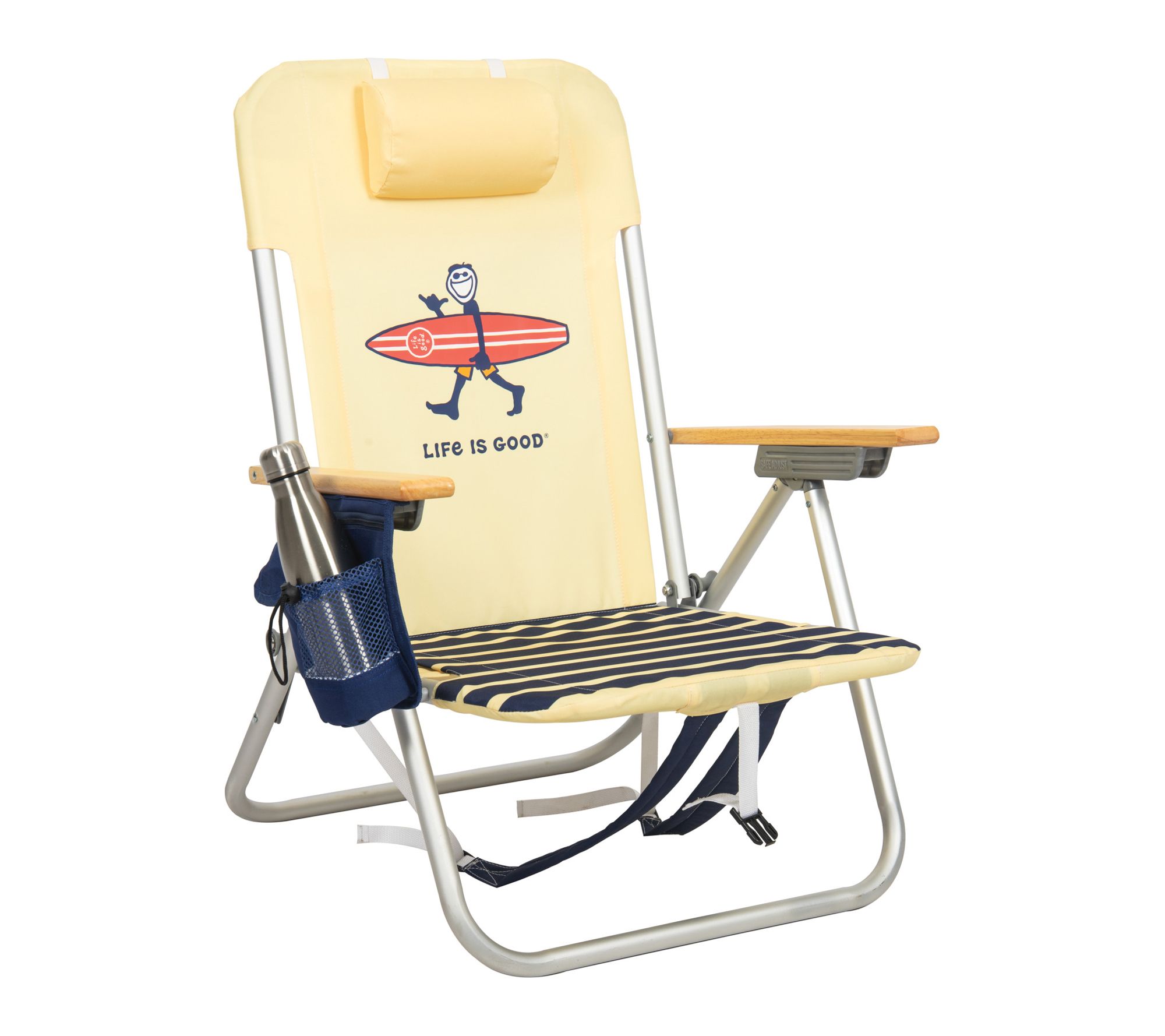 Life Is Good 4-Position Backpack Aluminum BeachChair Yellow