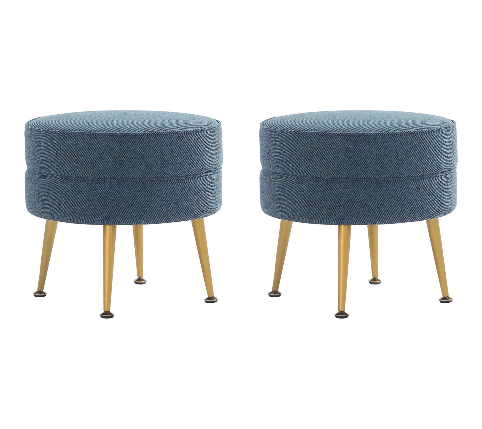 Manhattan Comfort Bailey Upholstered Accent Ottoman - Set of 2