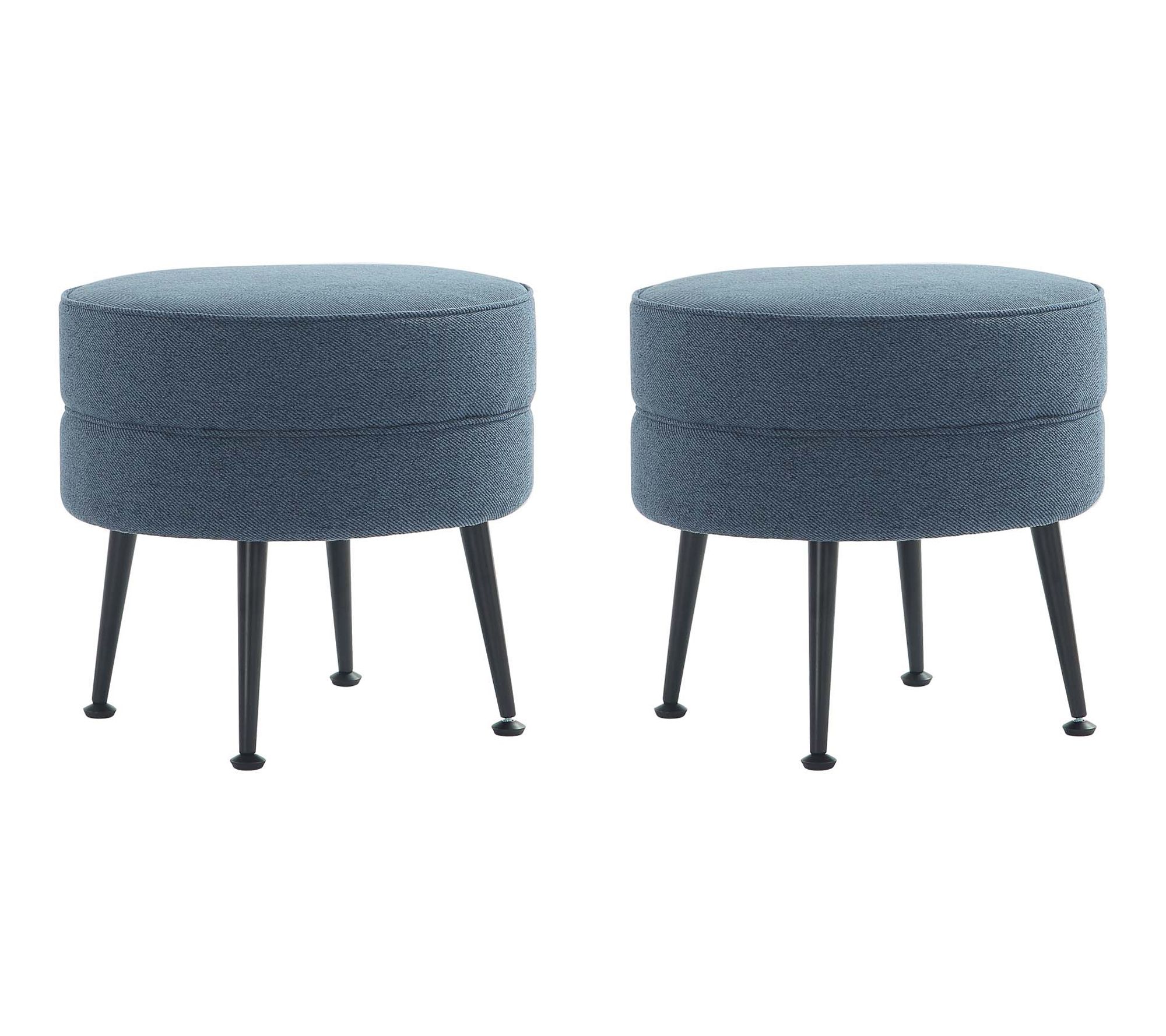 Manhattan Comfort Bailey Upholstered Accent Ottoman - Set of 2