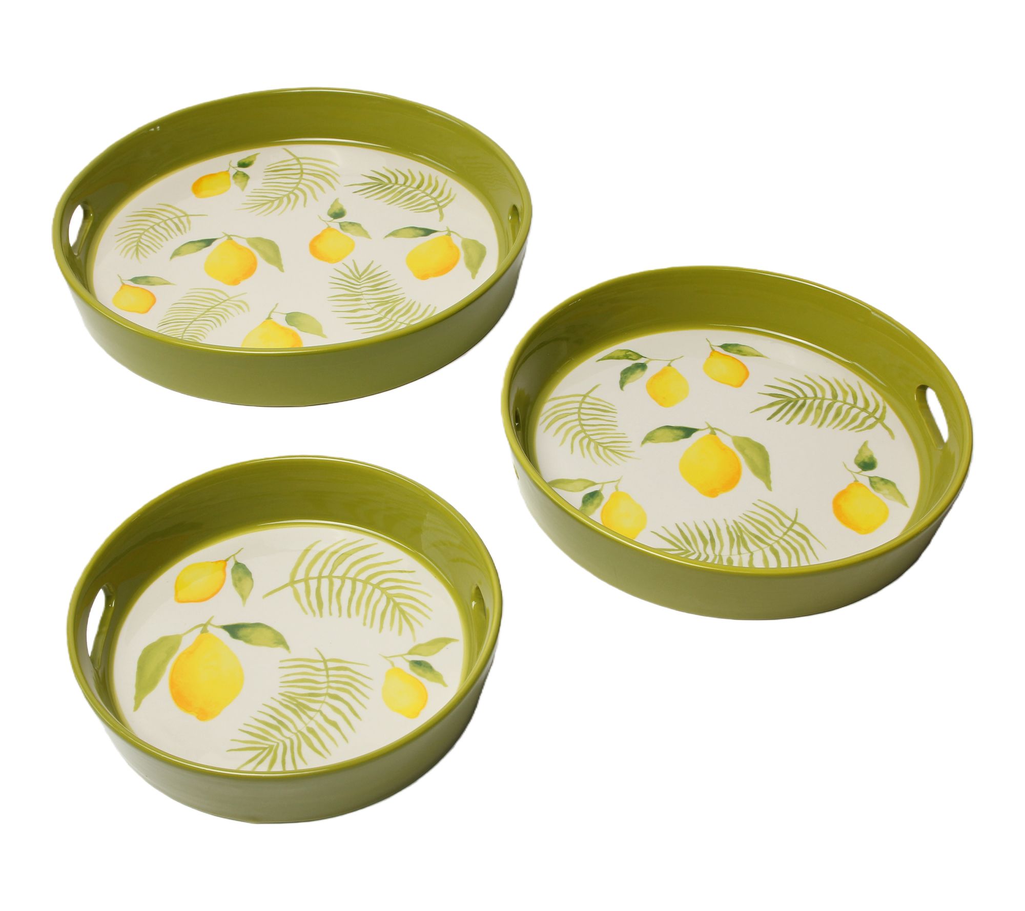 "As Is" Temp-tations Seasonal Set of 3 Round Nesting Platters