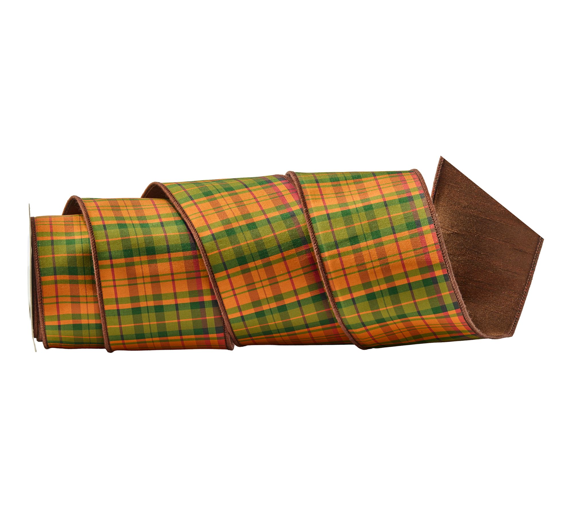 4"X10y Dupion Autumn Plaid Ribbon by Valerie