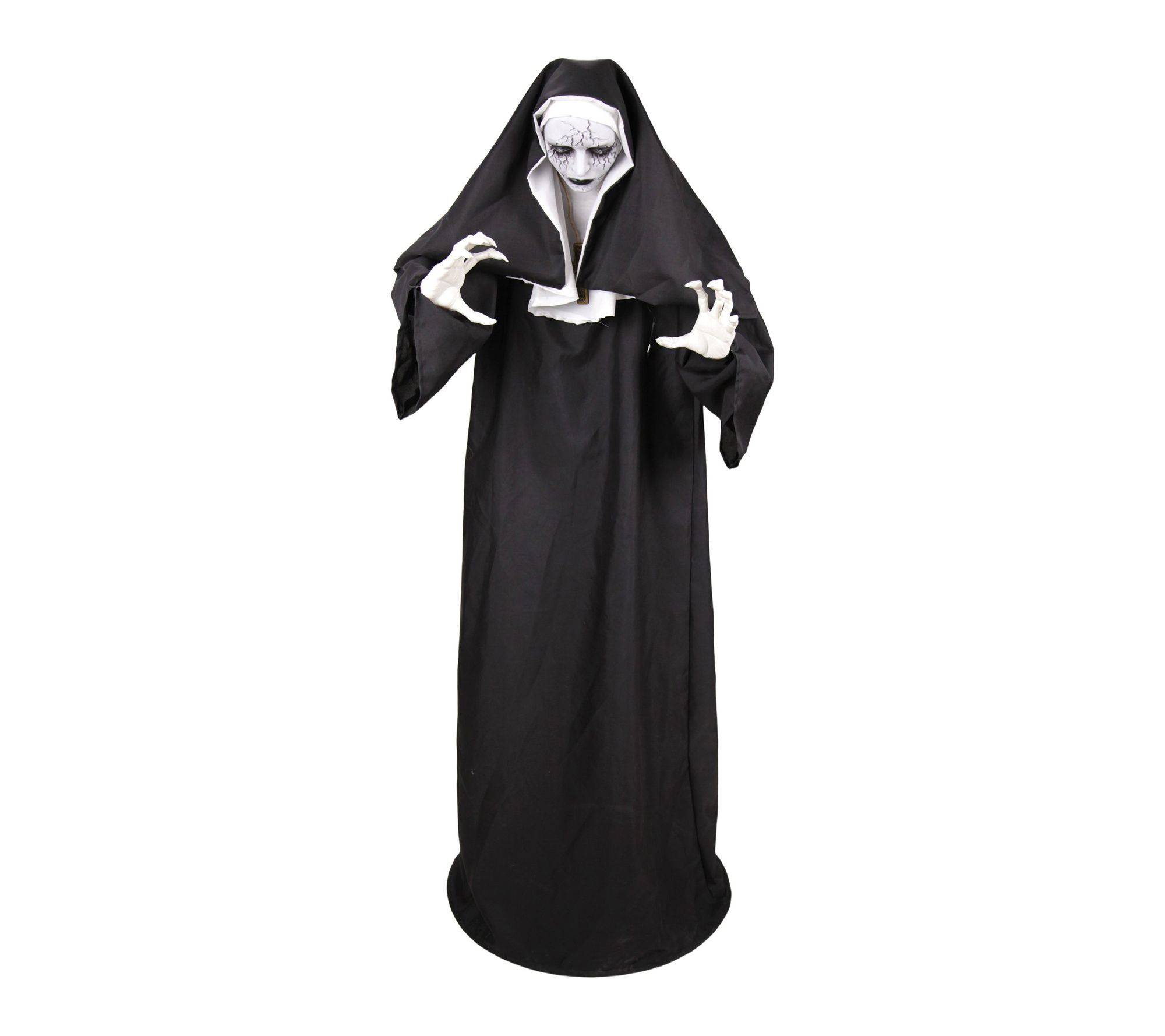 Haunted Hill Farm 5.4-Ft. Standing Jump Scare Nun Animatronic