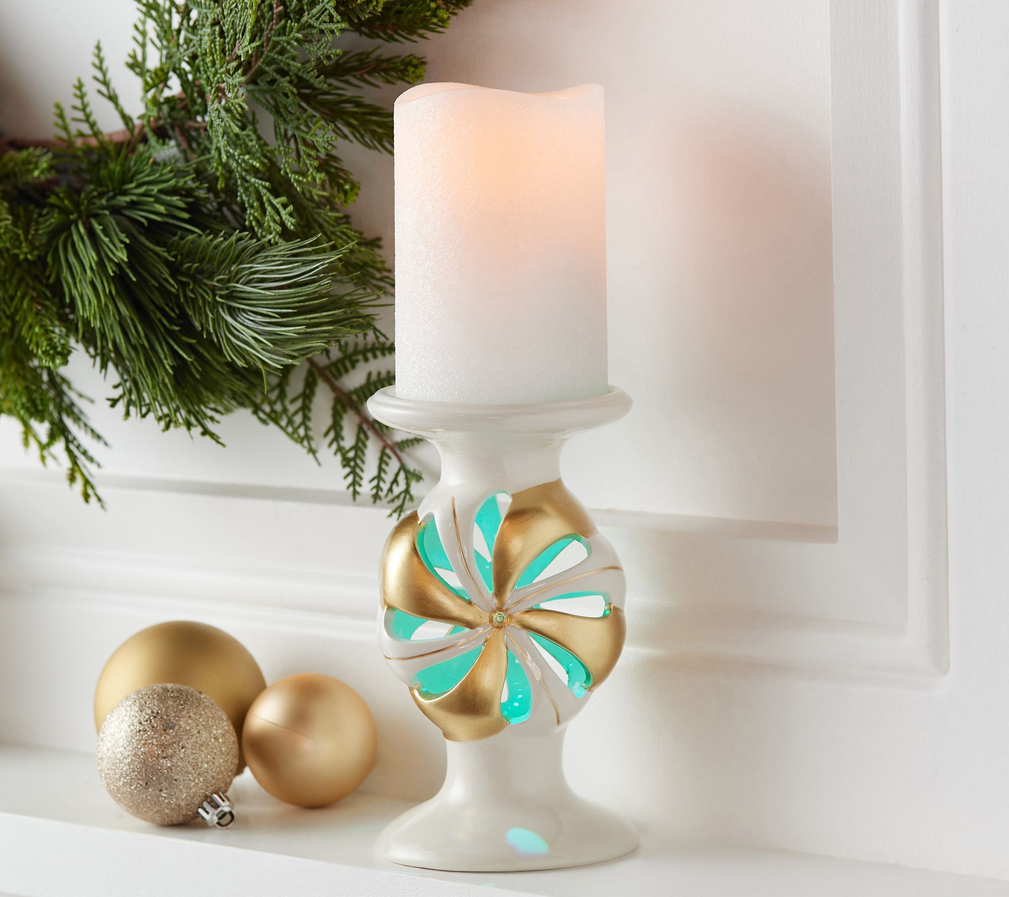 Lightscapes Peppermint Pedestal with Lightscapes Candle