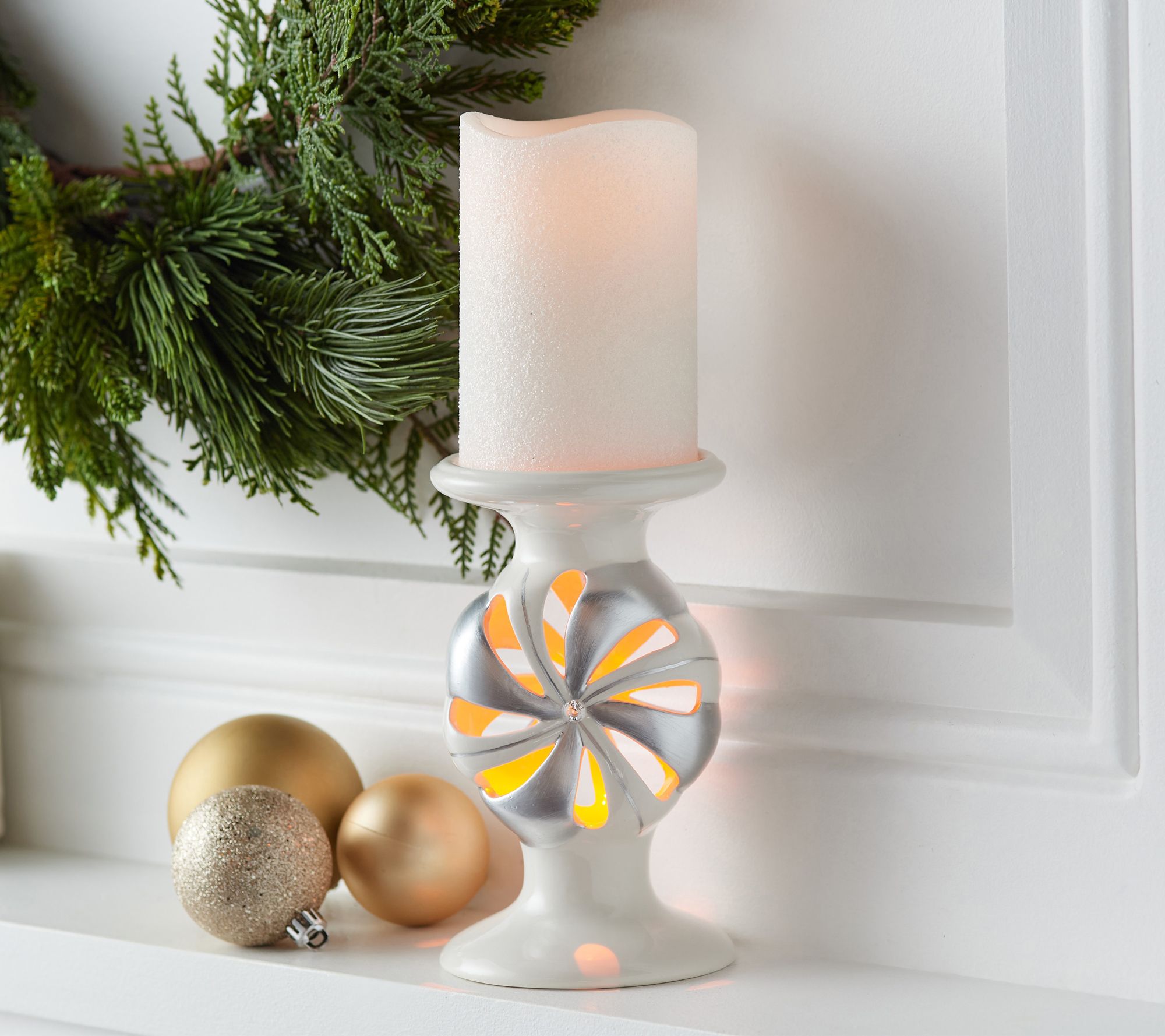Lightscapes Peppermint Pedestal with Lightscapes Candle