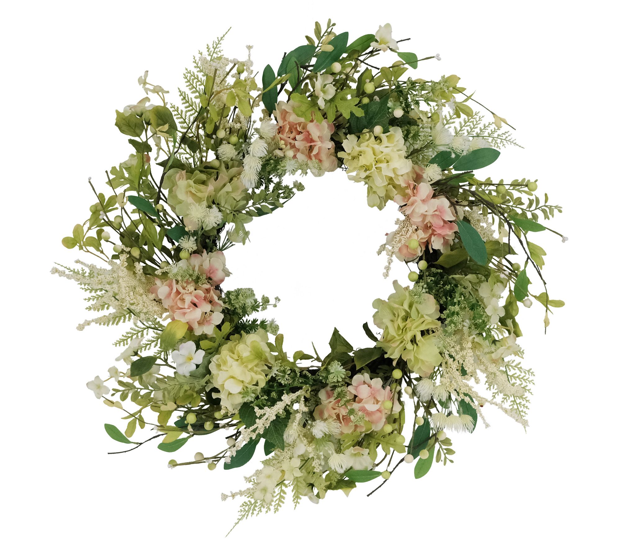 Puleo 24" Hydrangea and Dogwood Floral Spring Wreath