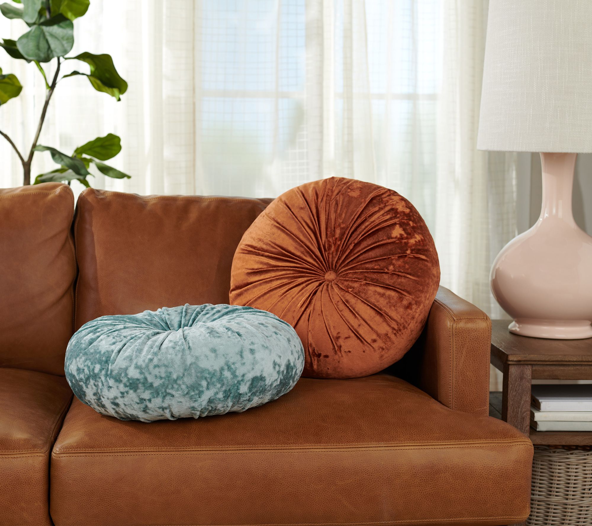 "As Is" Sister Road by JG 15" Round Brushed Velvet Pillow