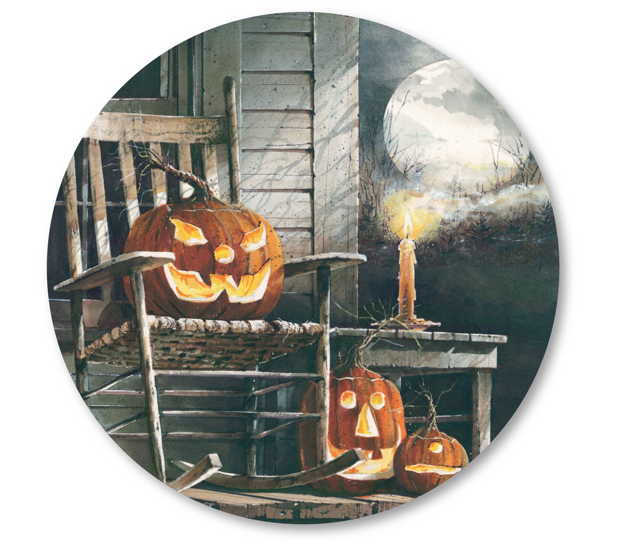 Courtside Market Night Watchman 8x8 Circular Pa nel