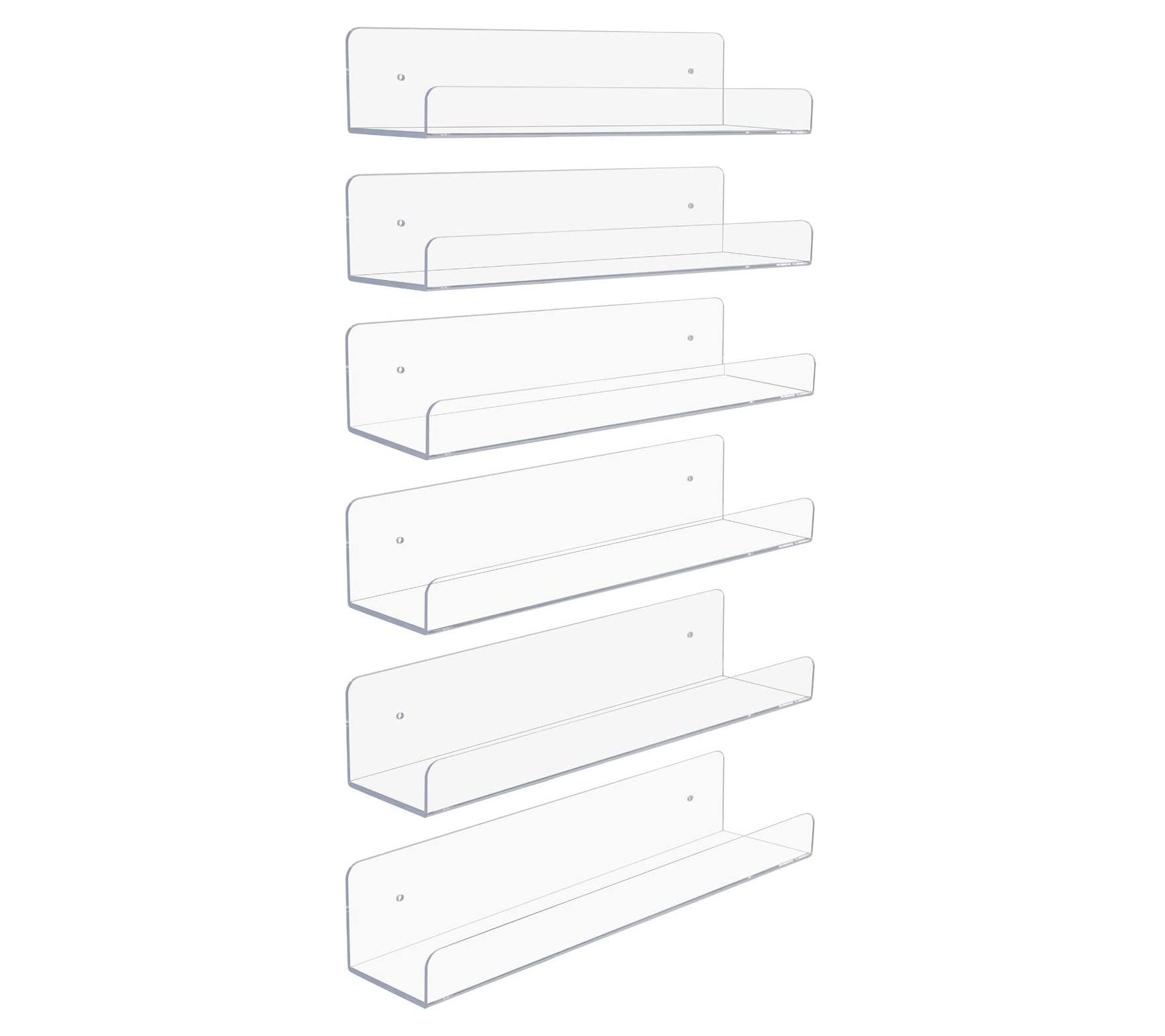 Sorbus Acrylic Floating Wide Shelves, 6-Pack - QVC.com