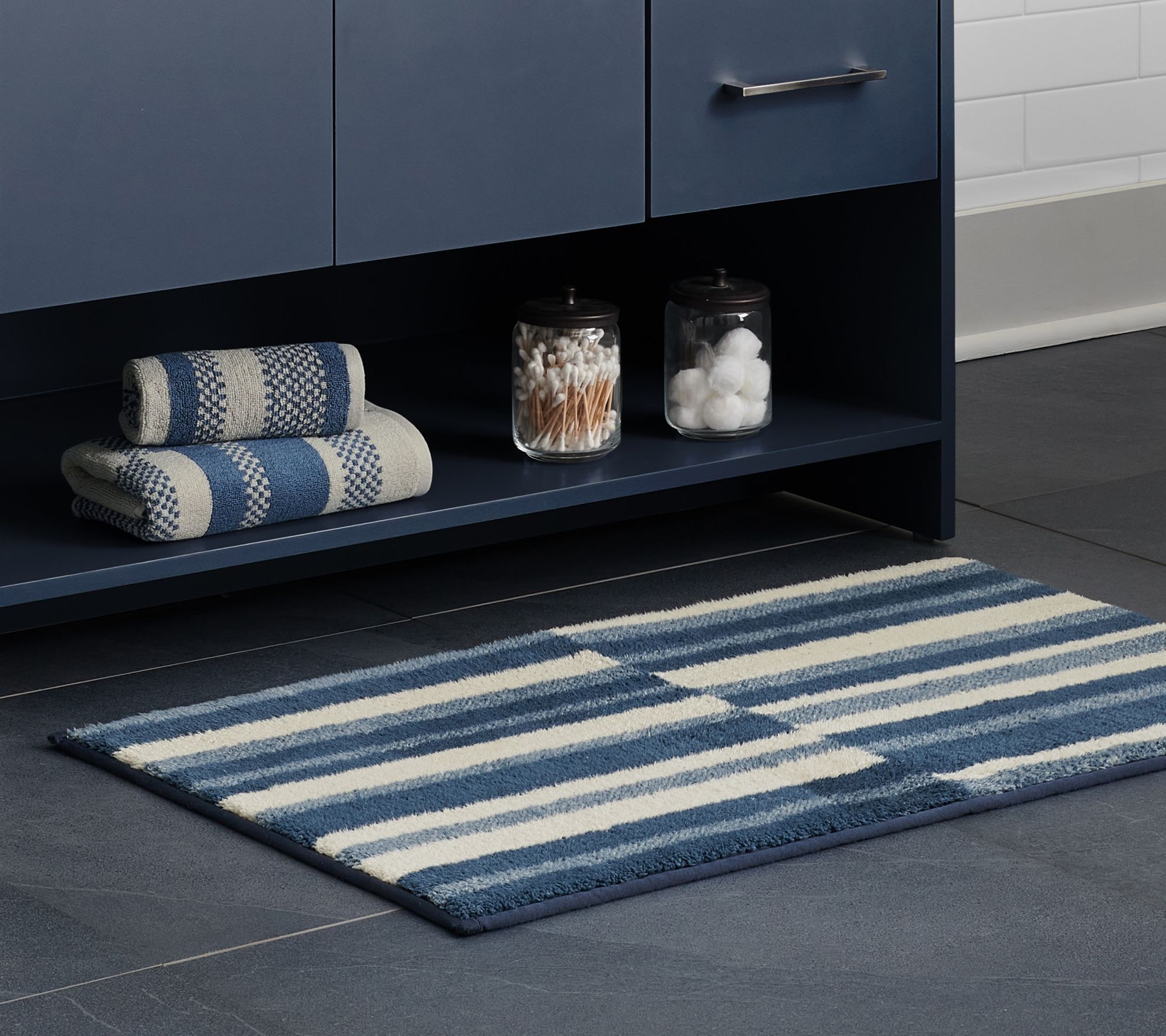 Scott Living Lucien Stripe Drylon Bath Rug 21"34"