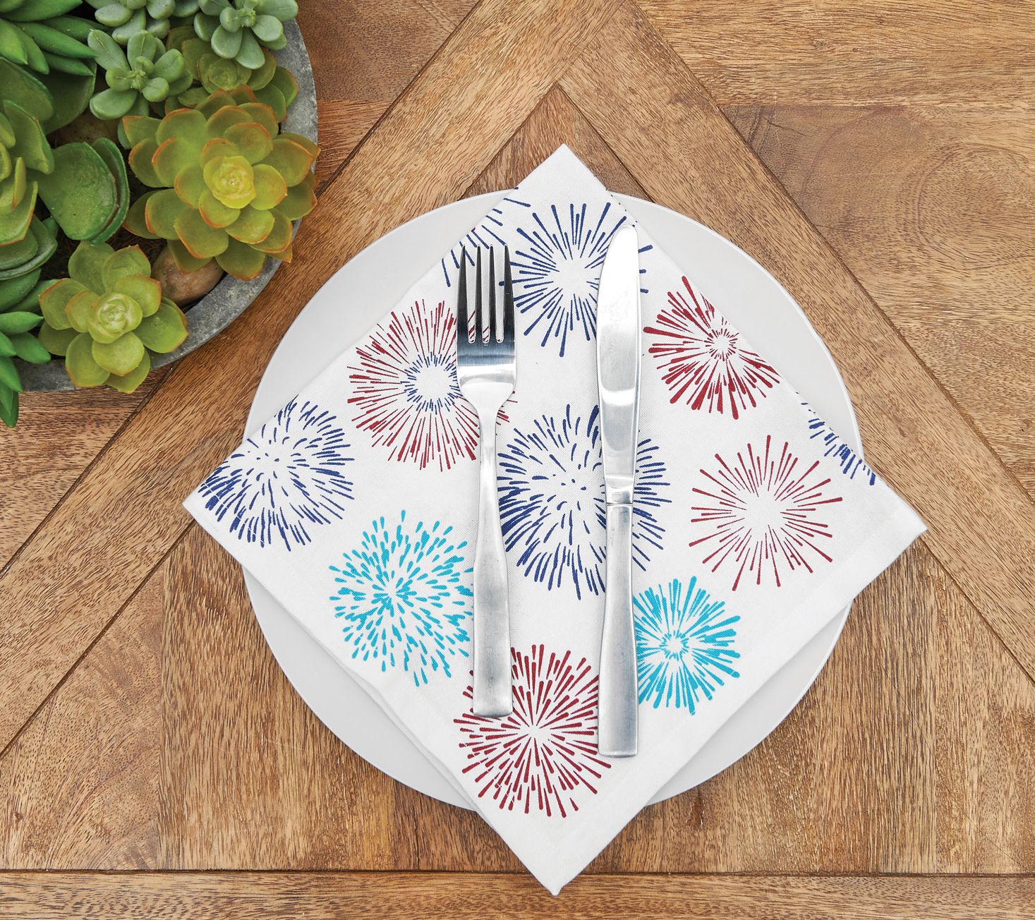 18" x 18" Firework Sparkle Napkin Set of 6 by Valerie
