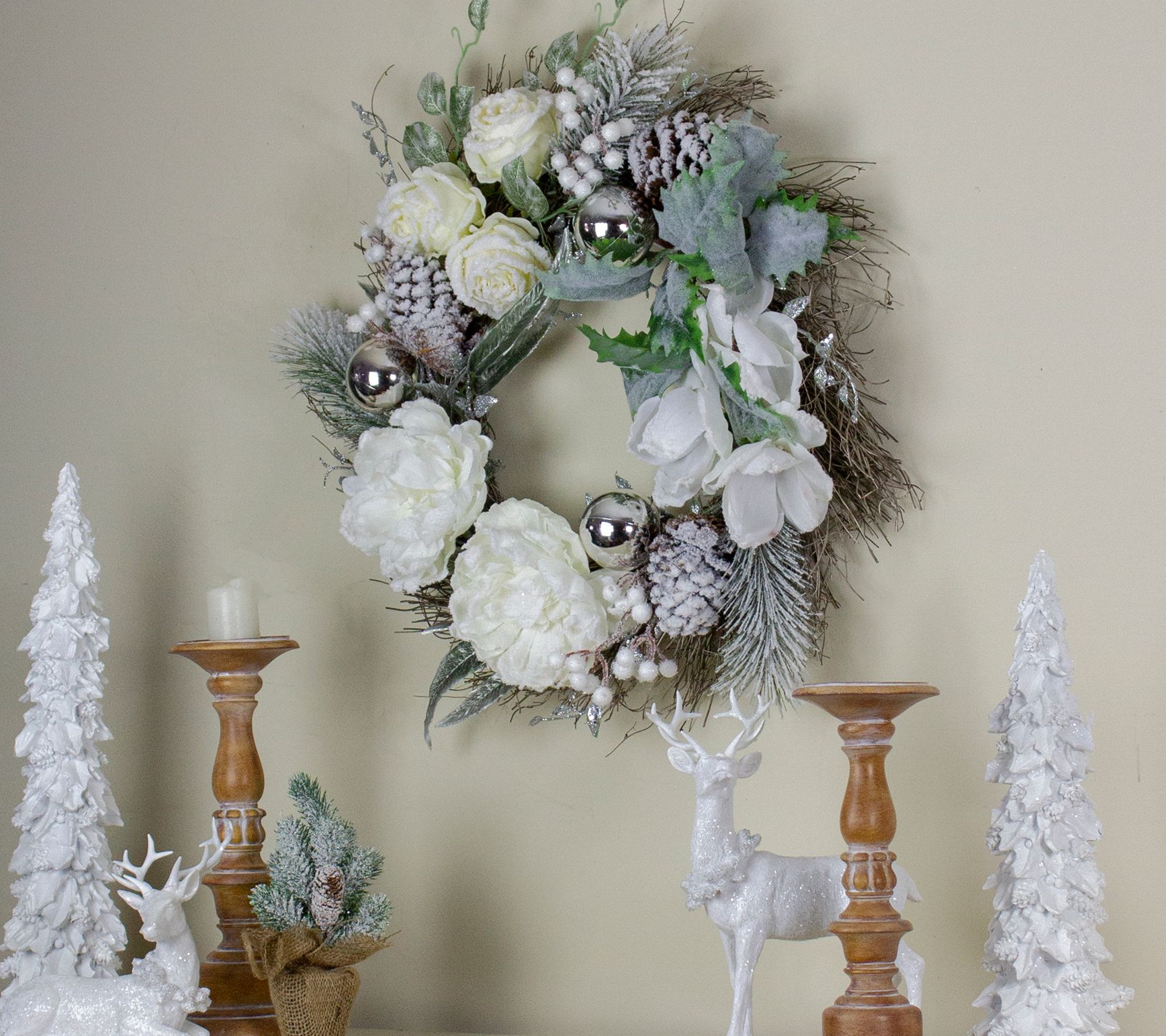 Northlight White Accent Wreath - QVC.com