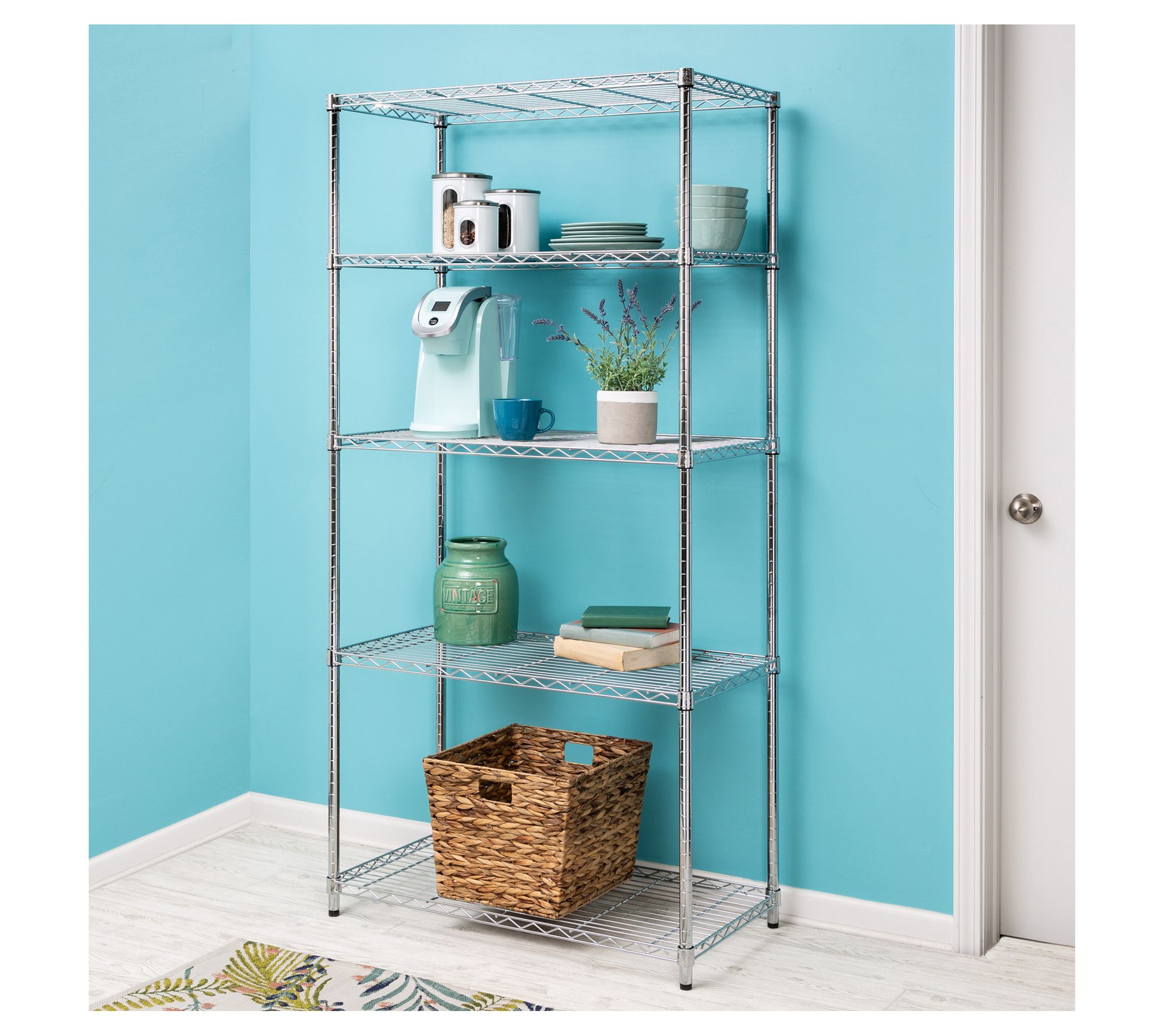 Honey-Can-Do 5-Tier Shelving Unit w/ Wheels & 350-lb Shelf - QVC.com