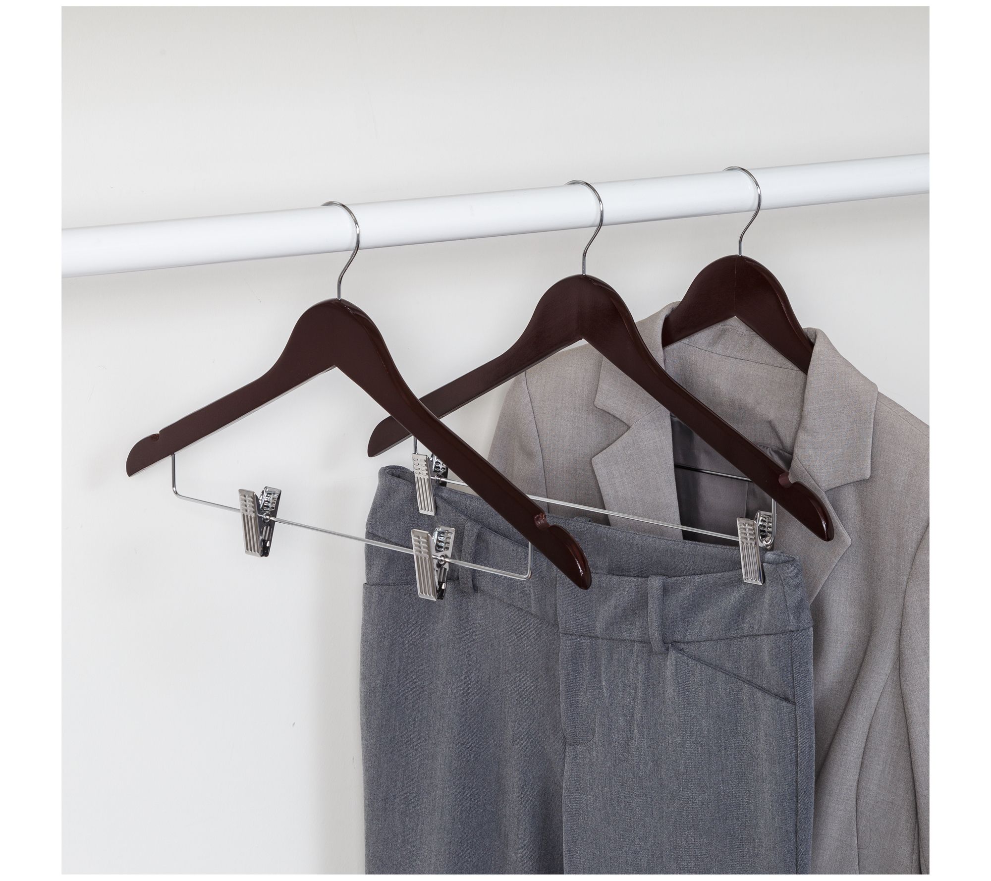 Honey Can Do Maple Hotel Suit Hangers (24-Pack)