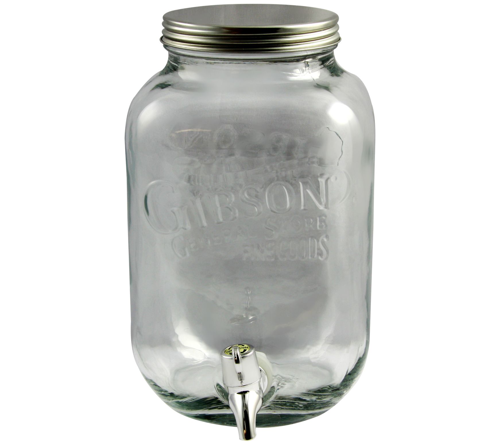 Gibson Home Chiara 2-Gallon Glass Mason Jar Dispenser, Blue