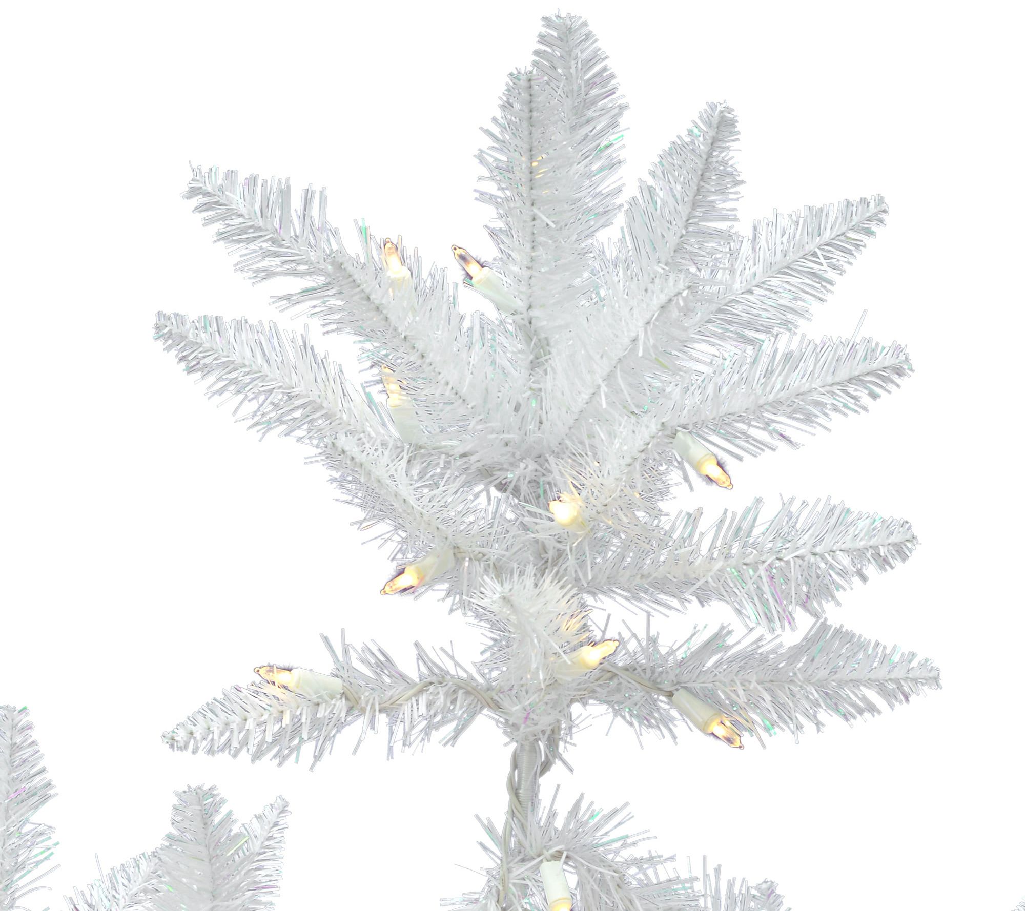 Vickerman 9.5' Flocked Pacific Pencil Artificial Christmas Tree With Pure White Led Lights In A
