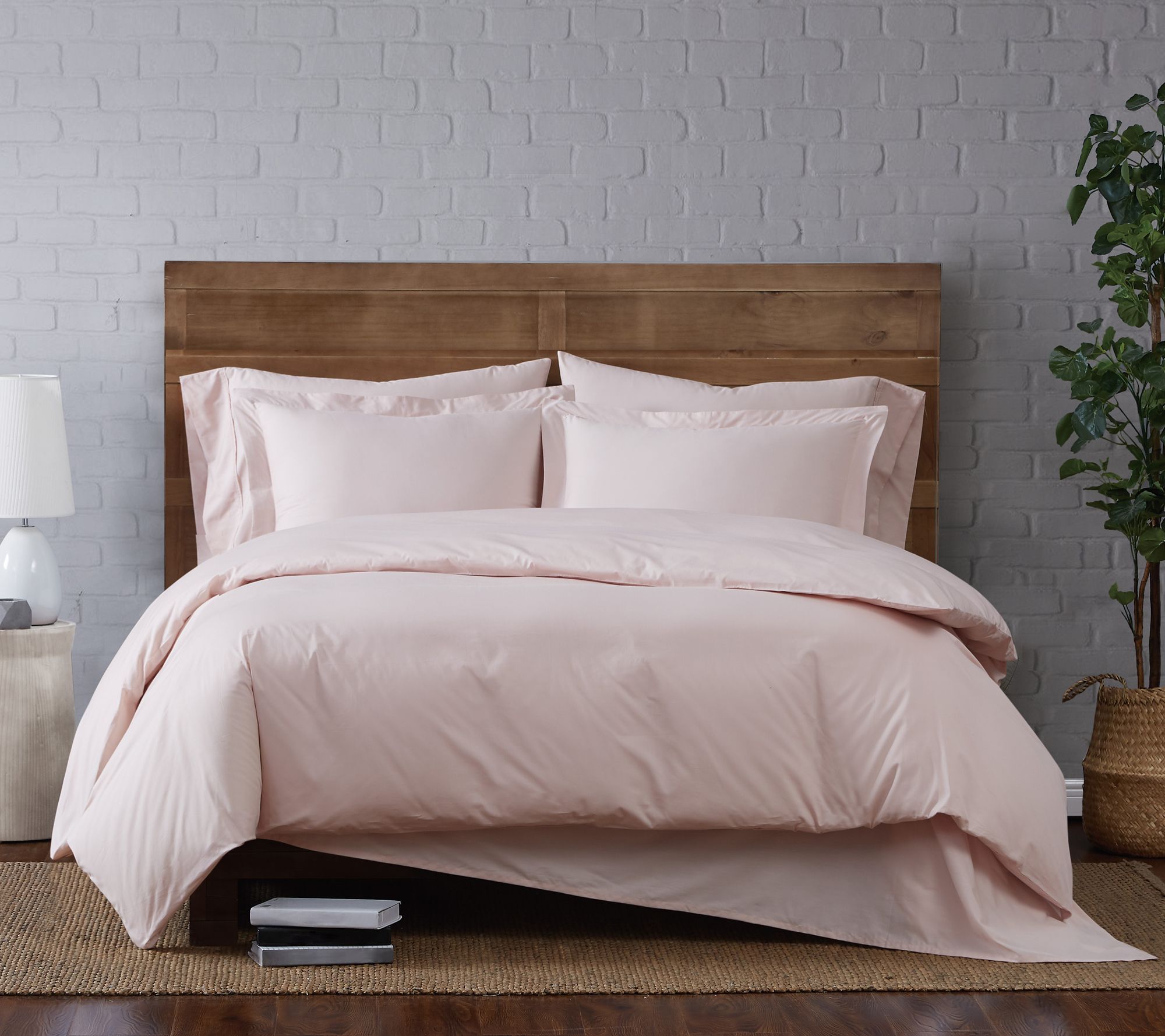 Brooklyn Loom Solid Cotton Percale Twin XL Duvet Set